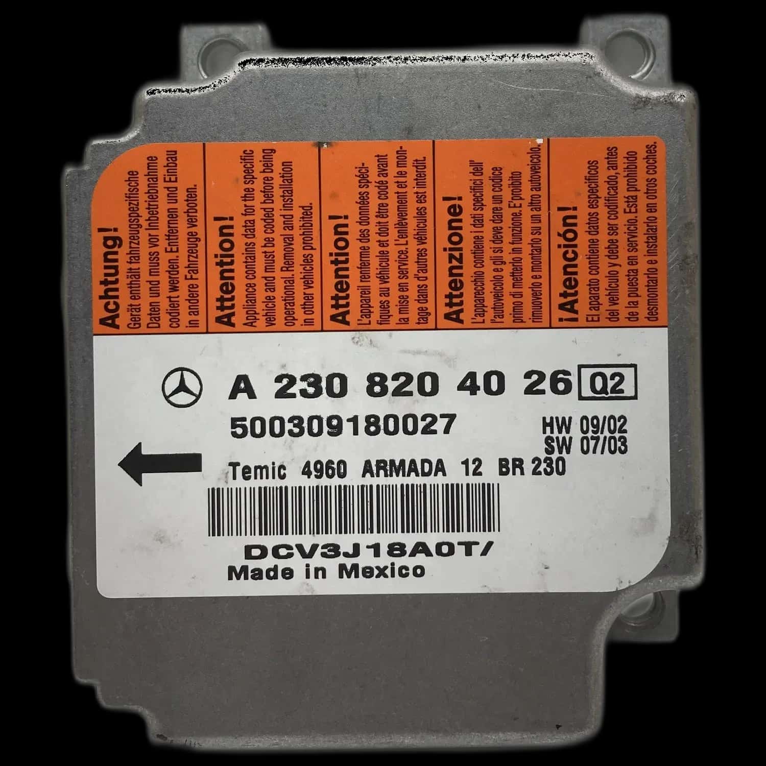 Mercedes-Benz SL-Klasse R230 Airbag-Steuergerät Reparatur