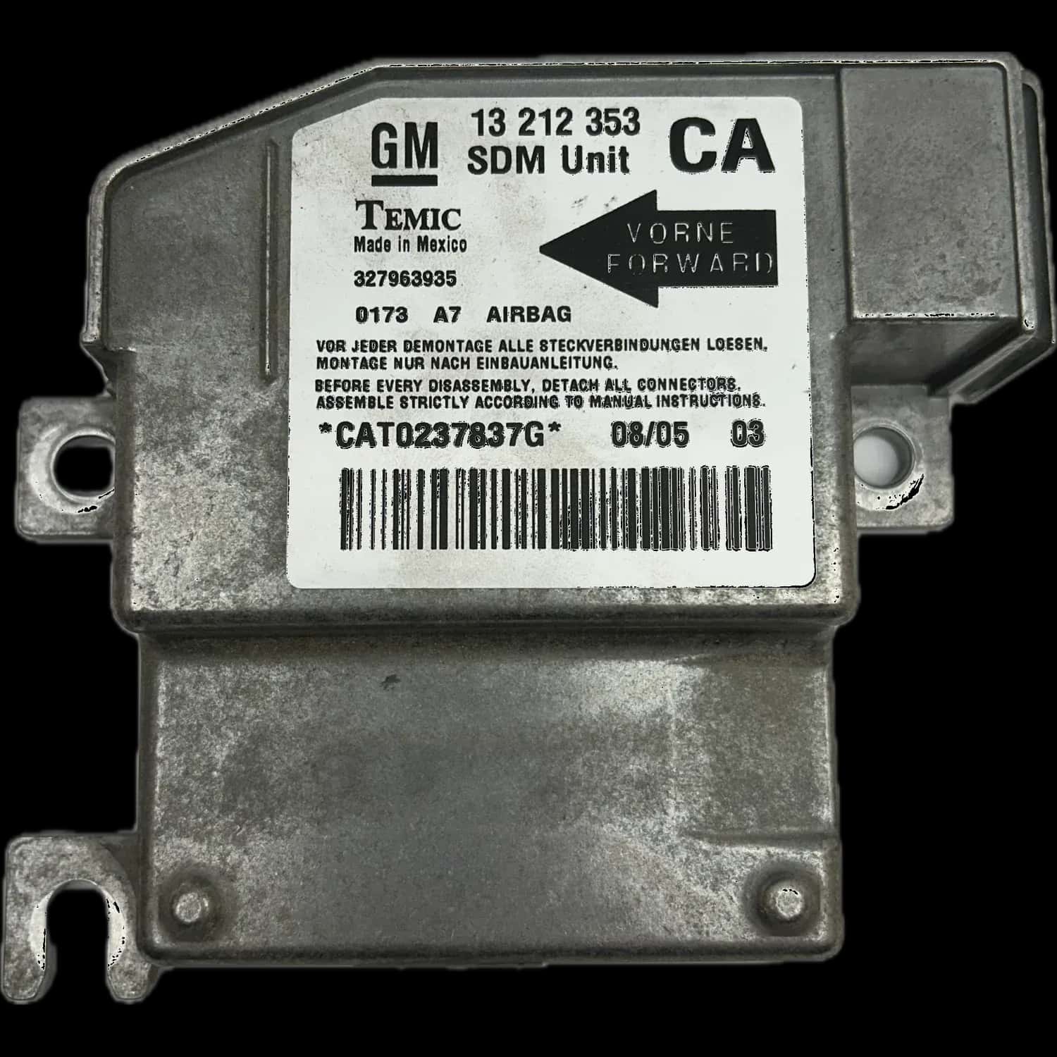 Opel Corsa C airbag control unit repair