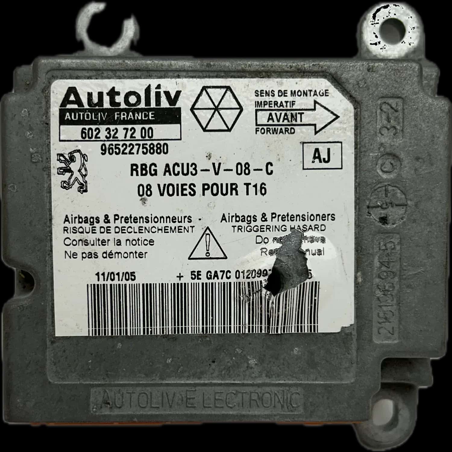 Peugeot 206 I airbag control unit repair
