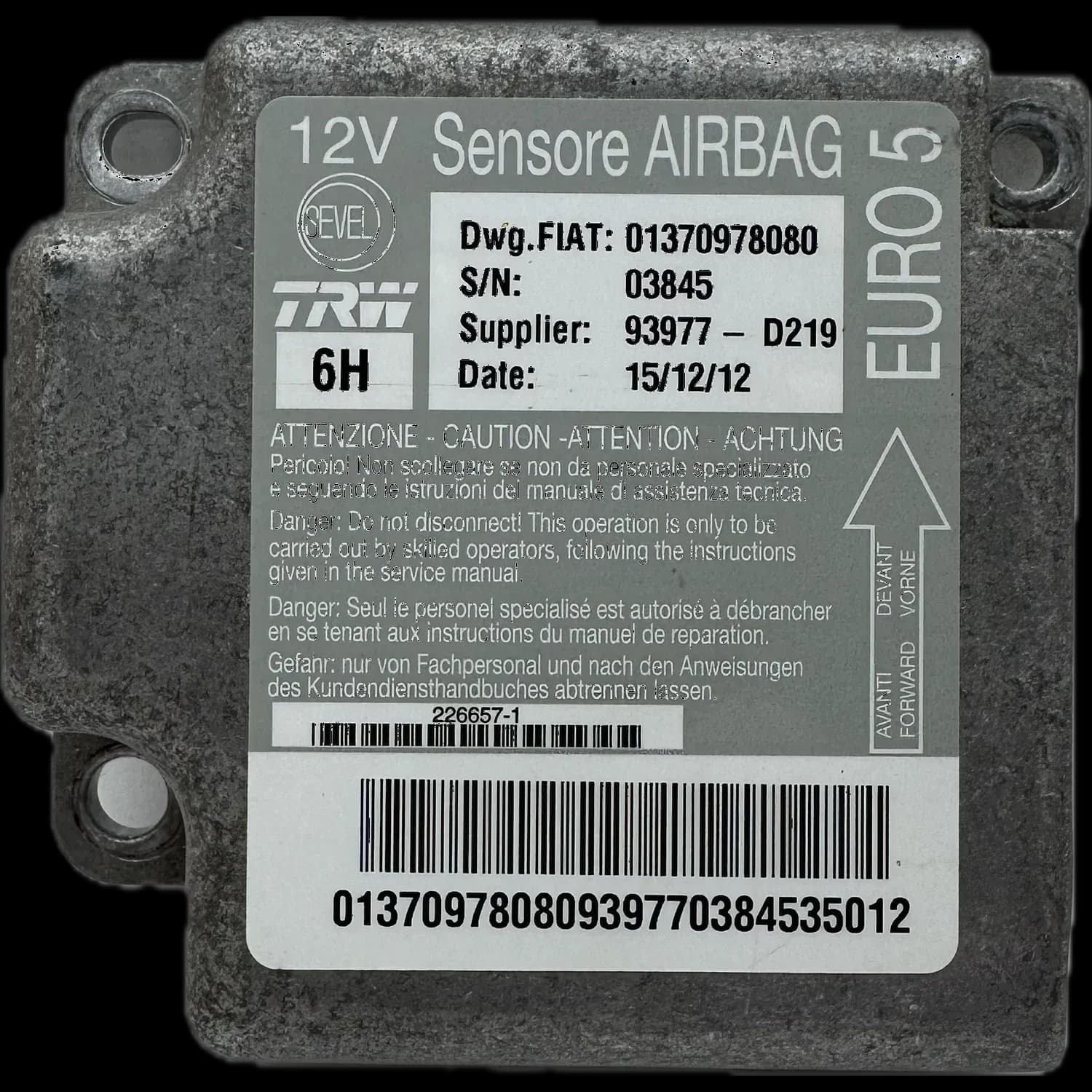 Citroën Relay III airbag control unit repair