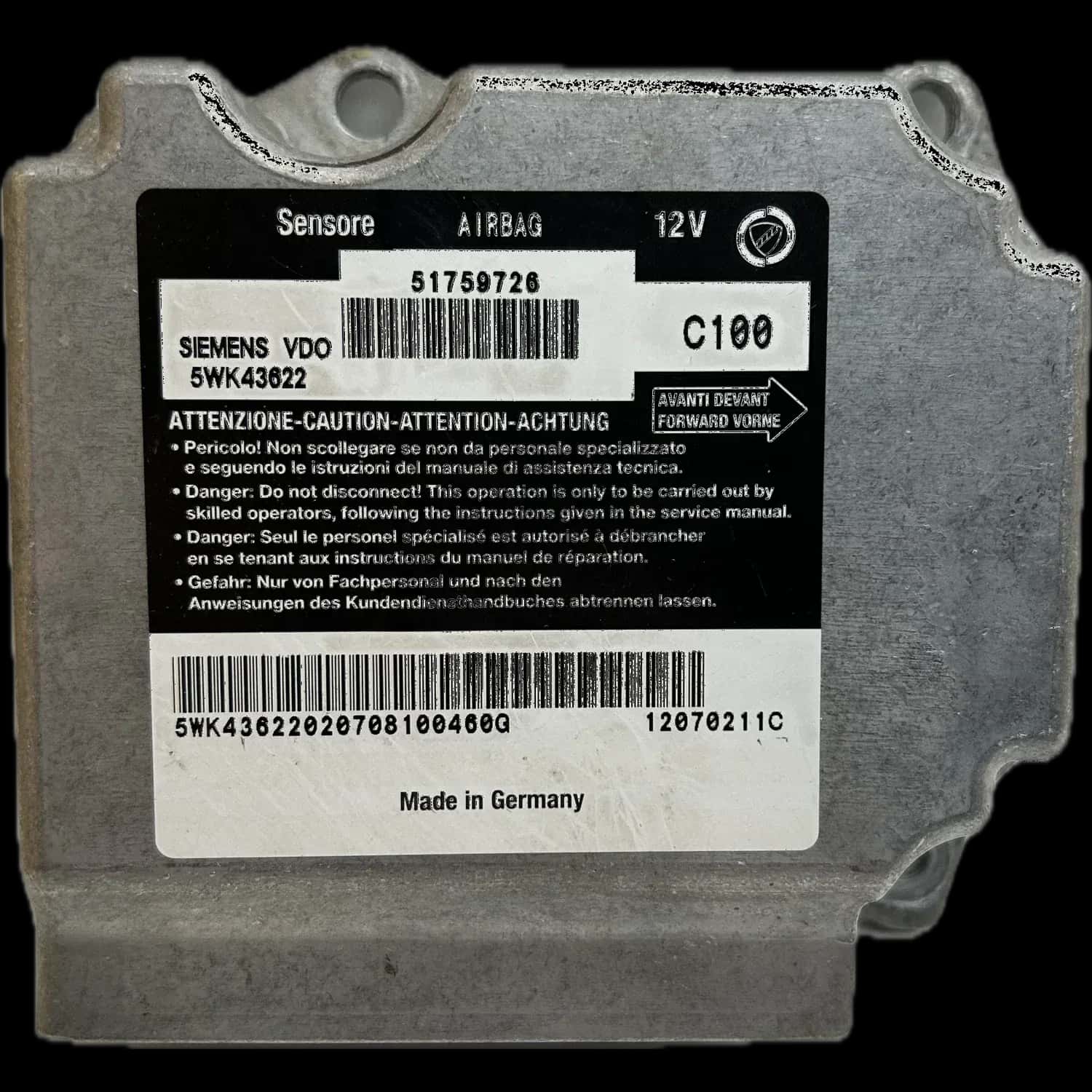 Fiat Multipla 186 airbag control unit repair