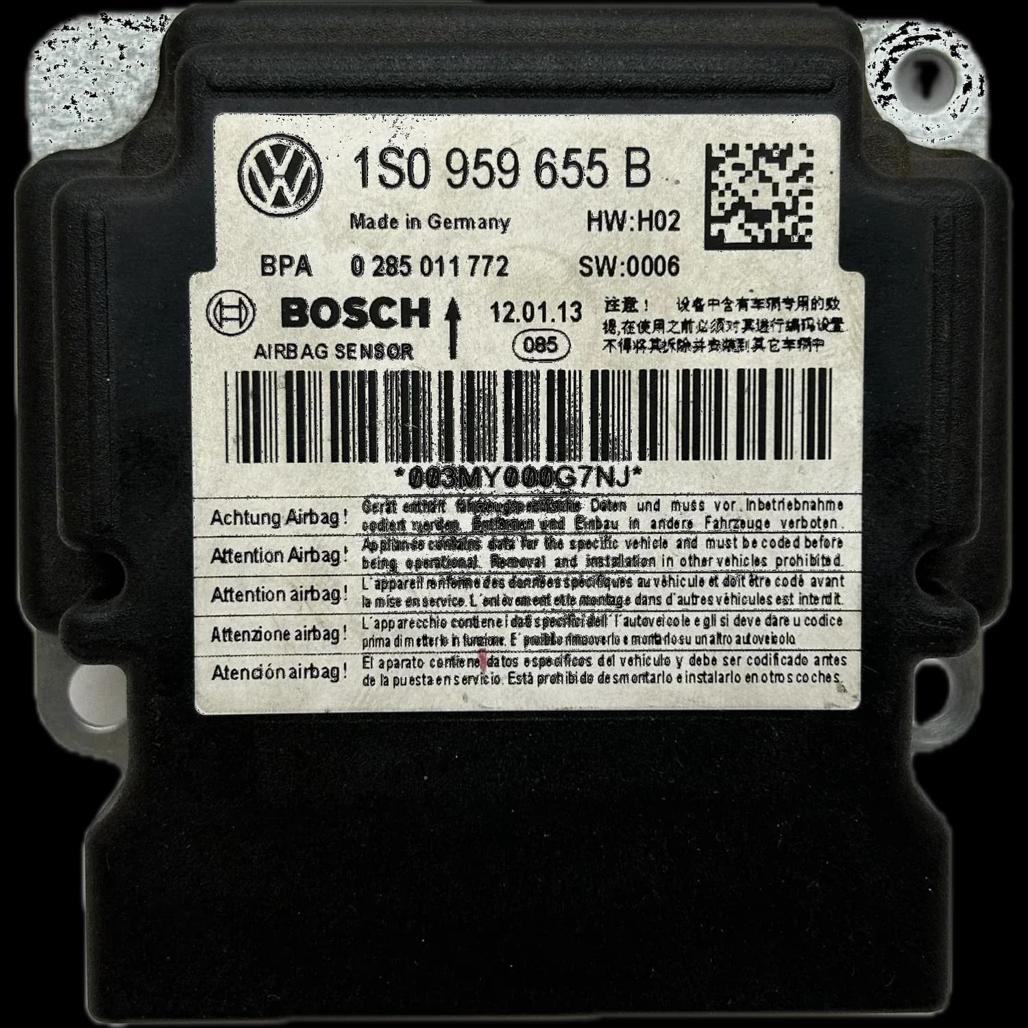 Seat Mii Mk1 airbag control unit repair