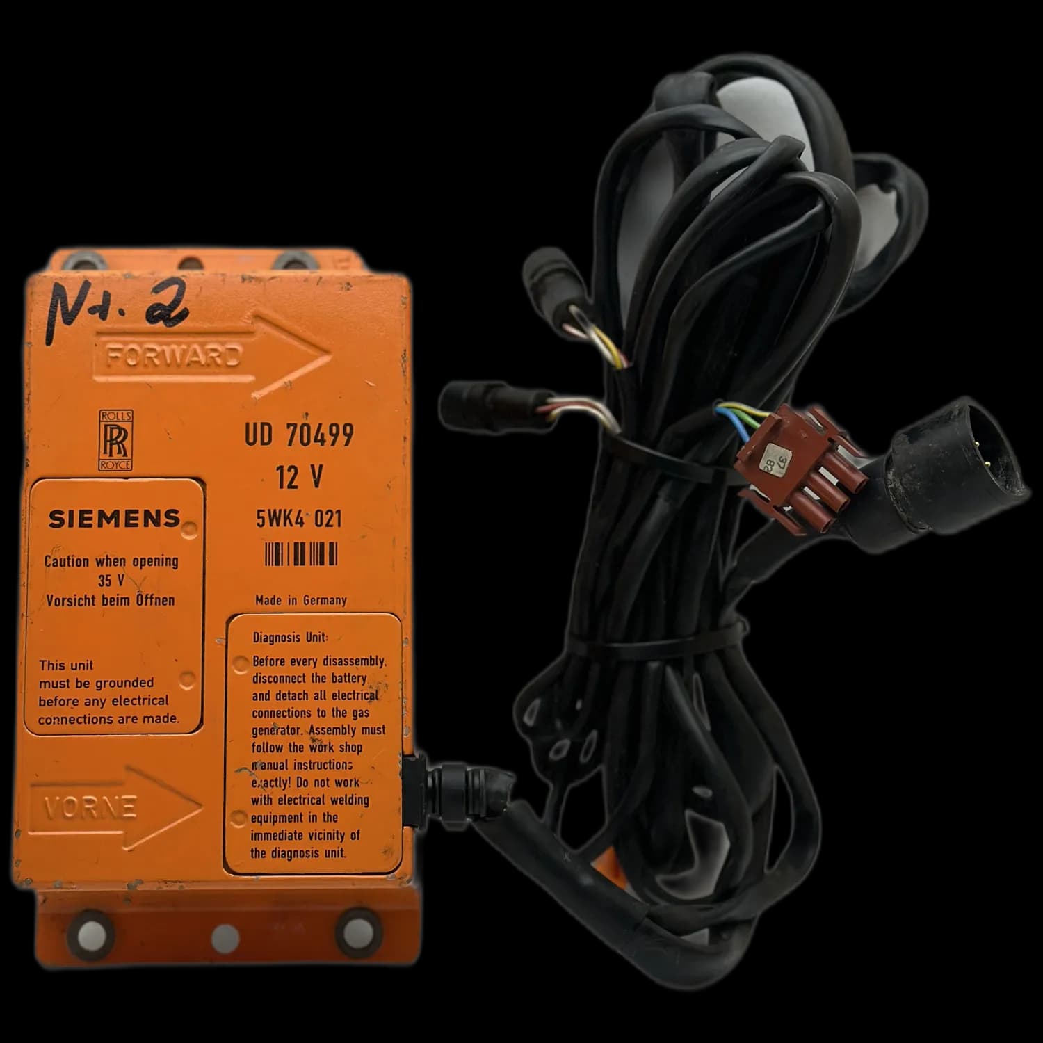 Airbag-Steuergerät UD70499, Etikett