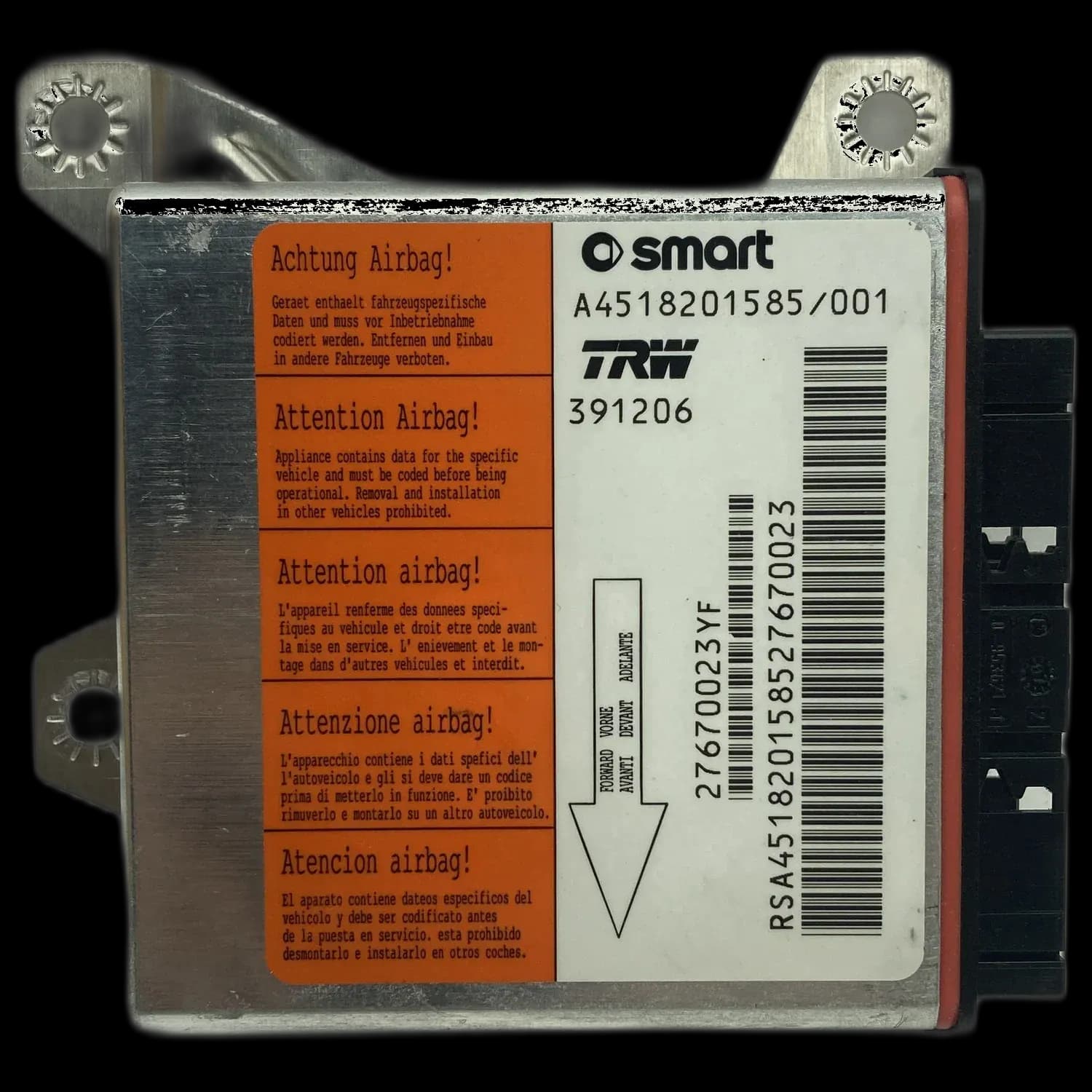 Smart Fortwo C451 airbag control unit repair
