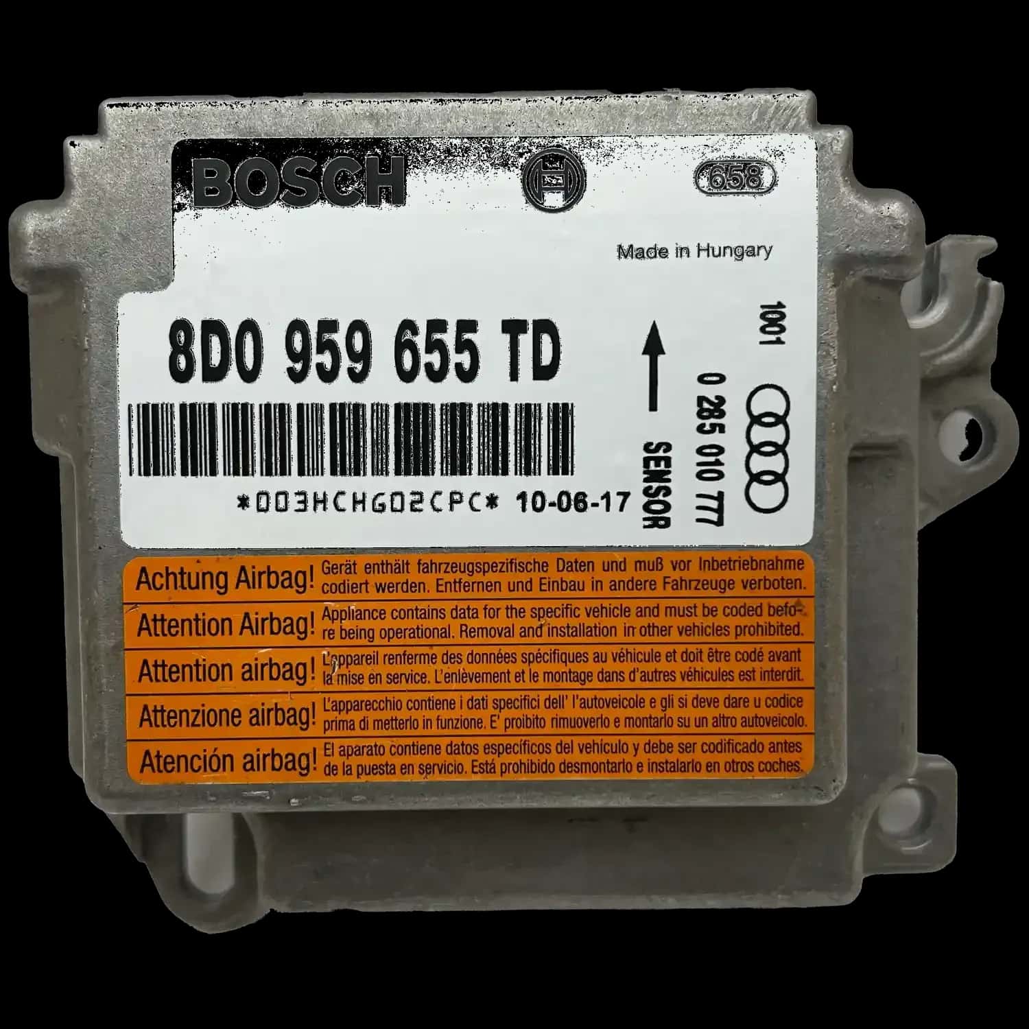 8D0 959 655 TD replacement airbag control unit