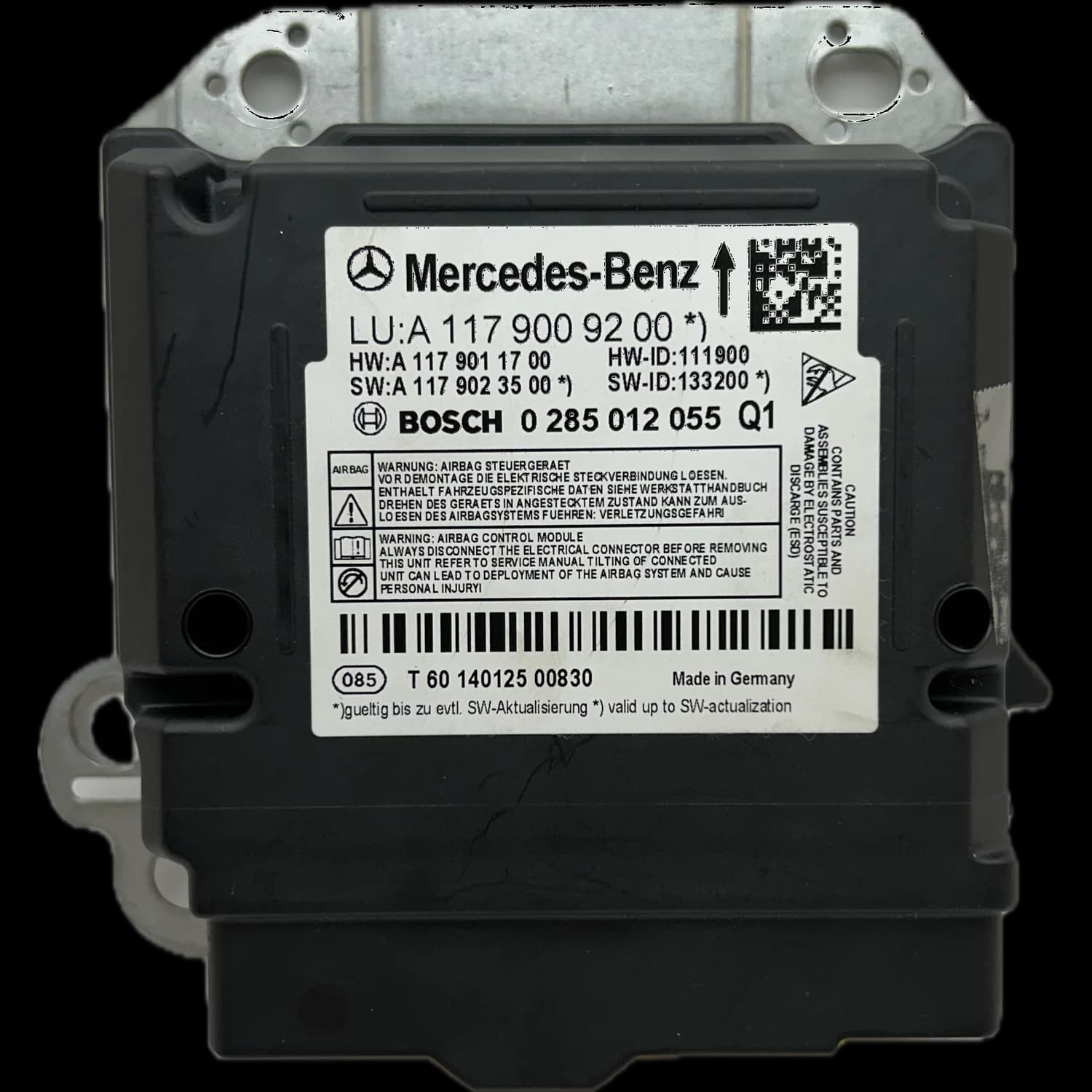 Airbag control unit A1179009200, Label