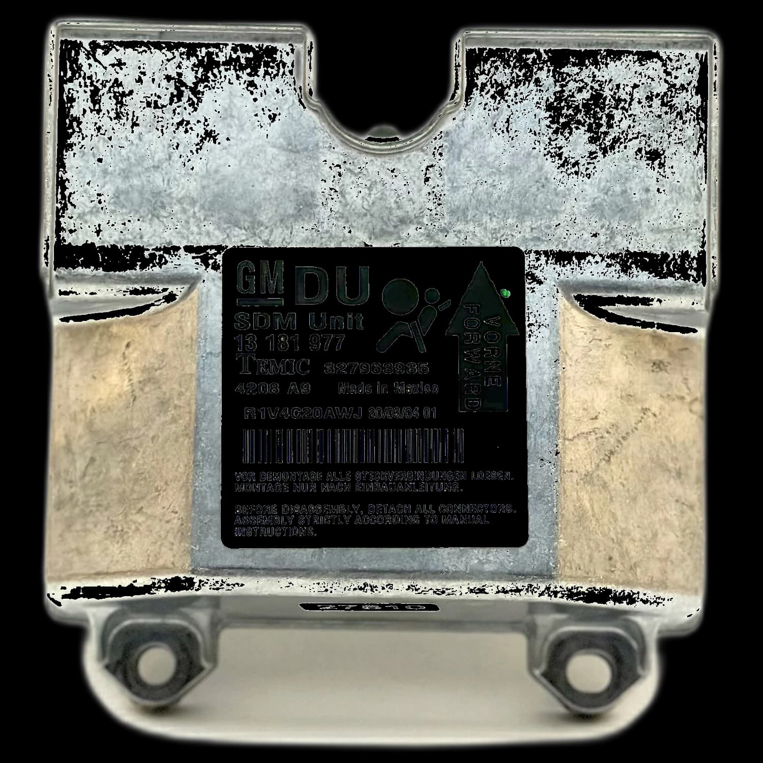 Airbag control unit 13 181 977 DU, Label