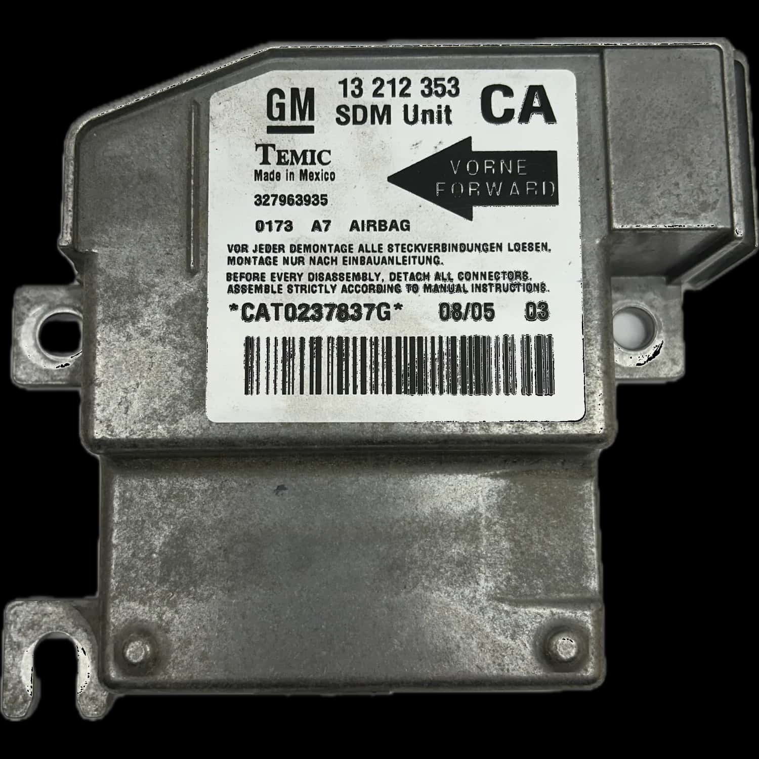Opel Corsa C airbag control unit repair