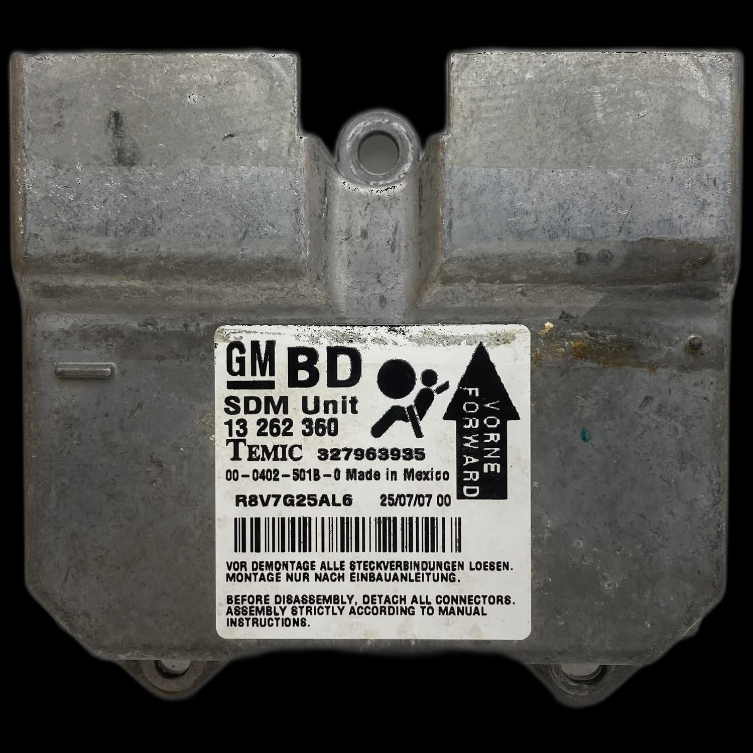 Airbag control unit 13 262 360 BD, Label