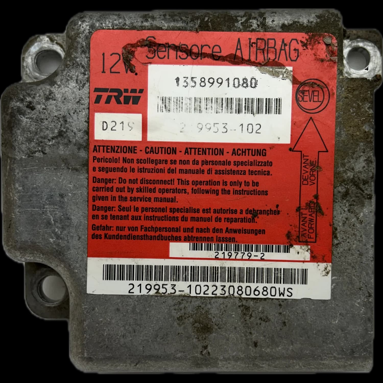 Airbag-Steuergerät 1358991080, Etikett