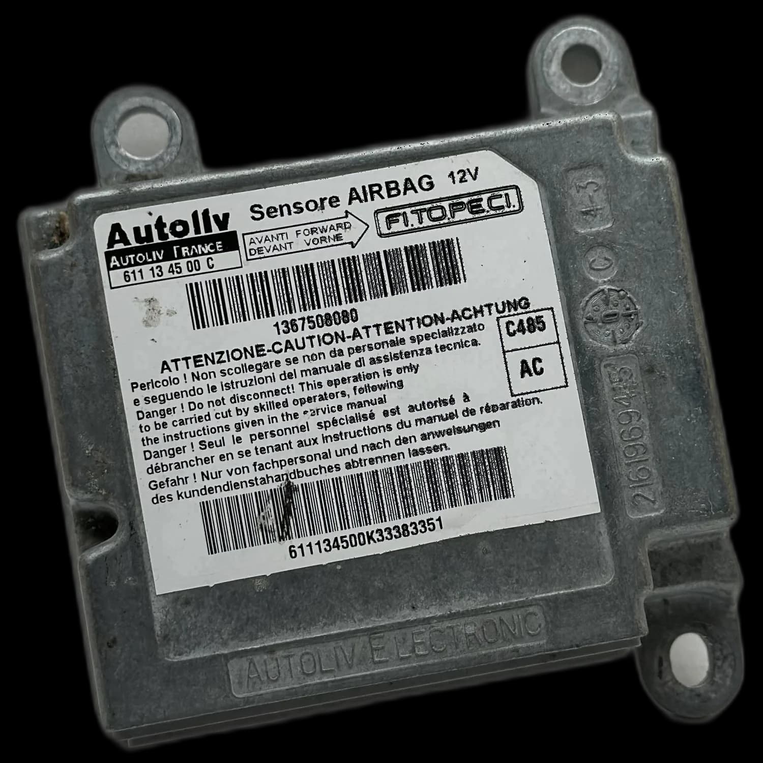 Airbag control unit 1367508080, Label
