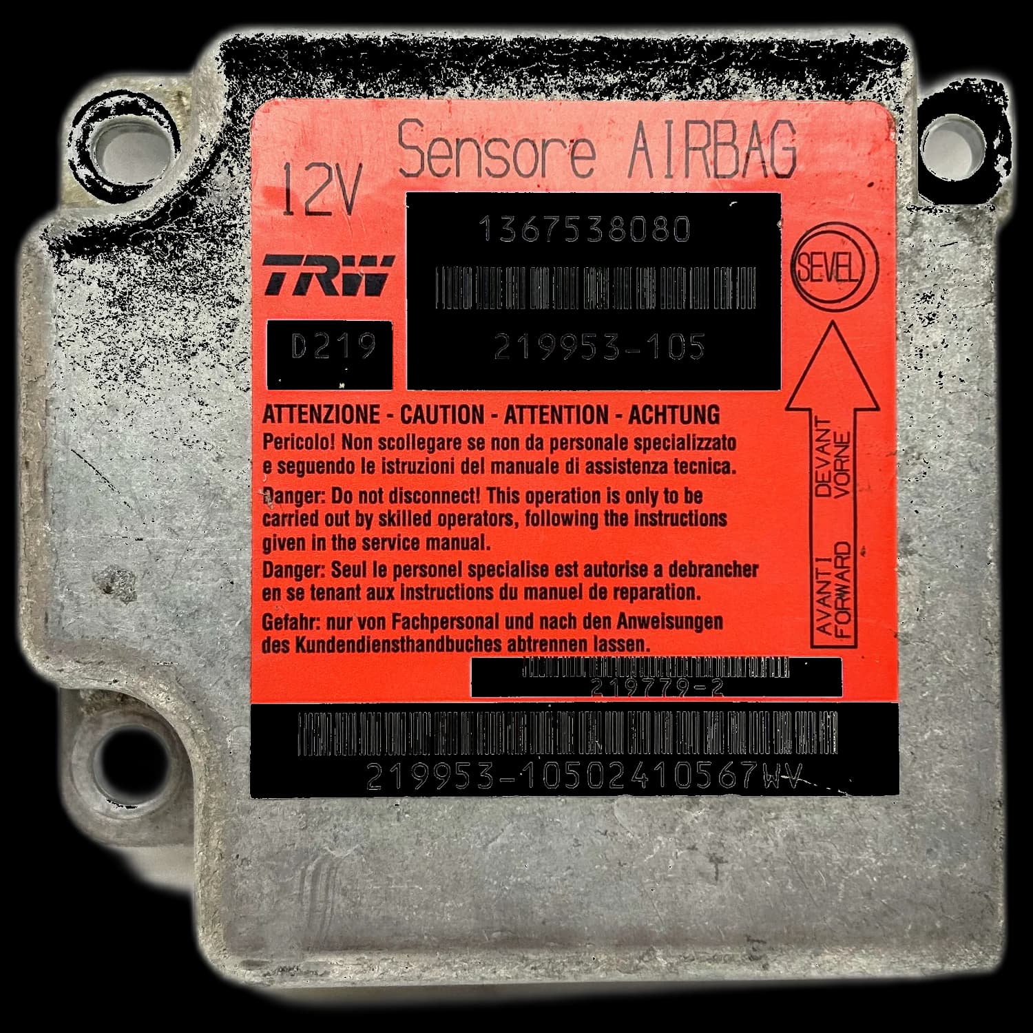 Airbag-Steuergerät 1367538080, Etikett
