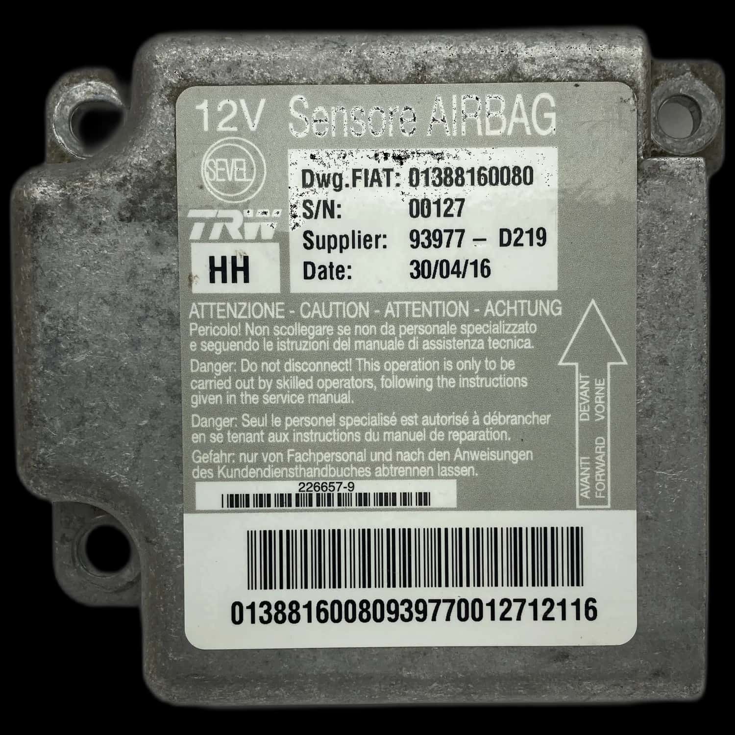 Fiat Ducato 250 airbag control unit repair