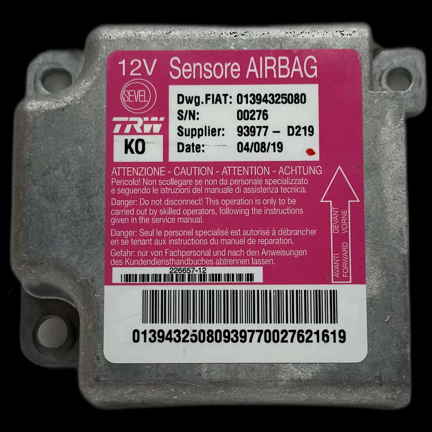 Fiat Ducato 250 airbag control unit repair