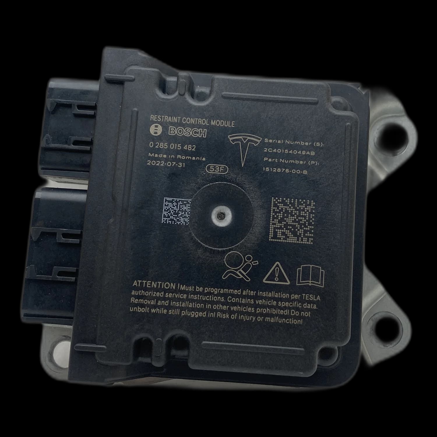 Airbag control unit 1512876-00-B, Label