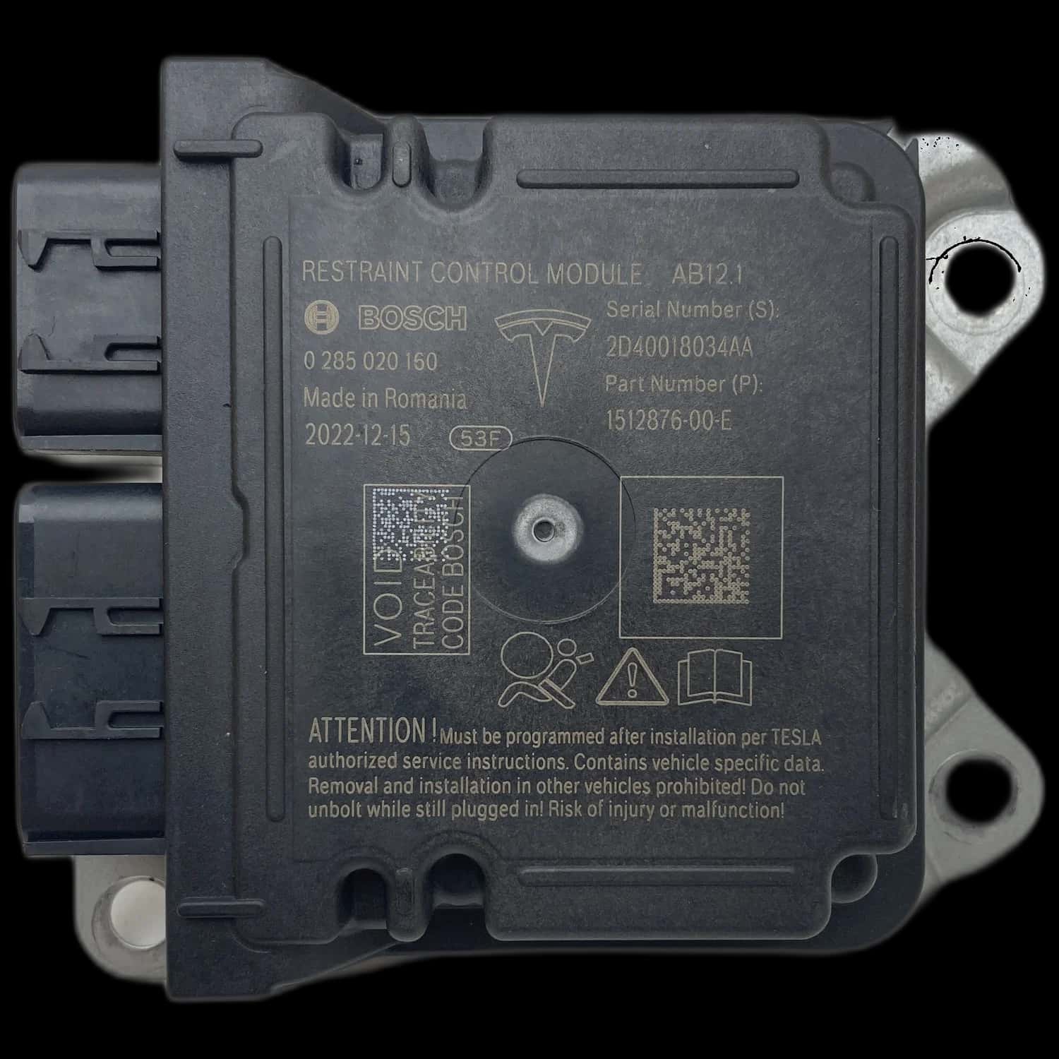 Tesla Model Y airbag control unit repair