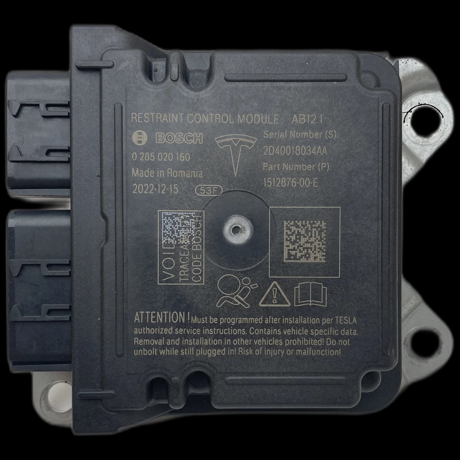 Airbag control unit 1512876-00-E, Label