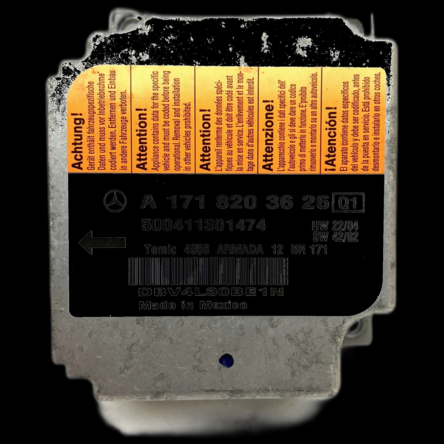 Airbag control unit A1718203625, Label