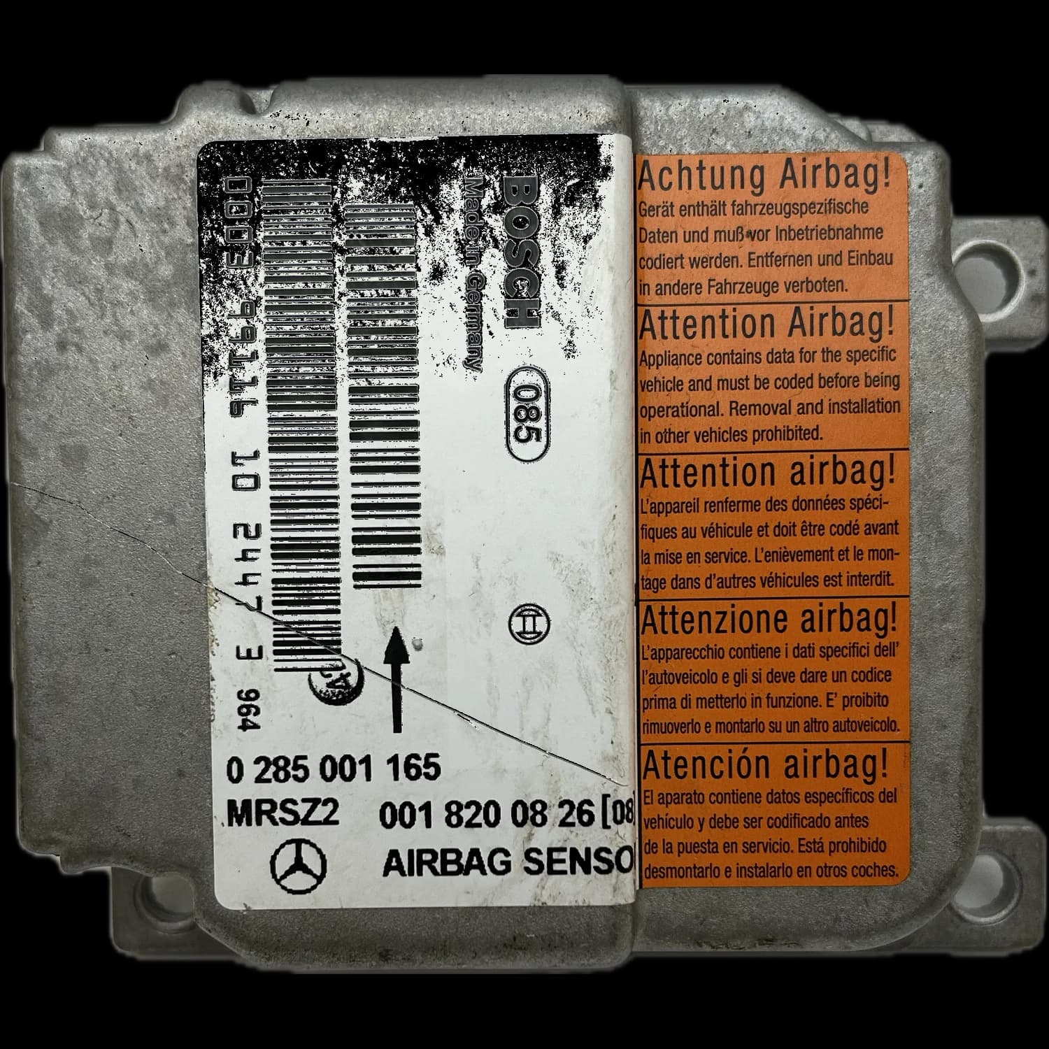 Airbag control unit A 001 820 08 26 (08), Label