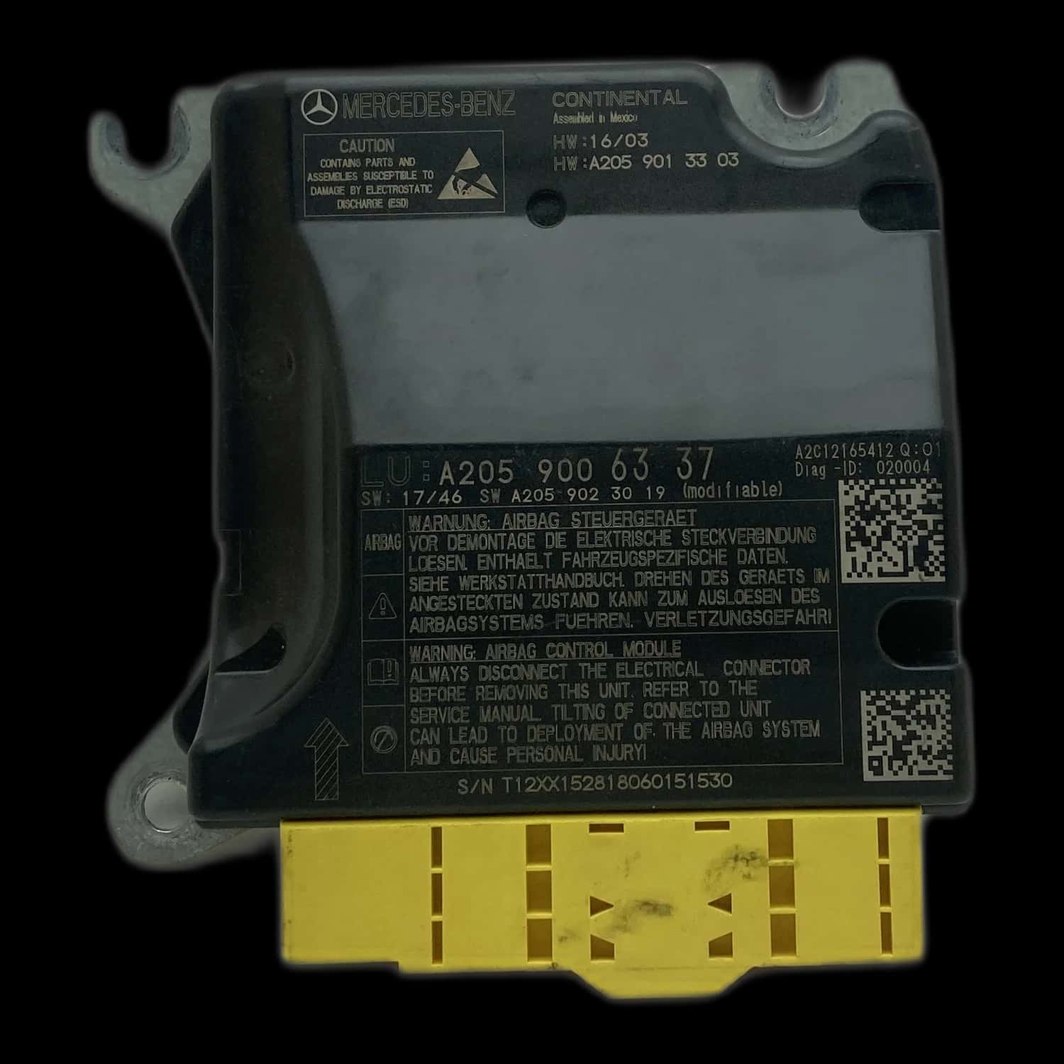 Mercedes-Benz C-Class W205 Saloon airbag control unit repair