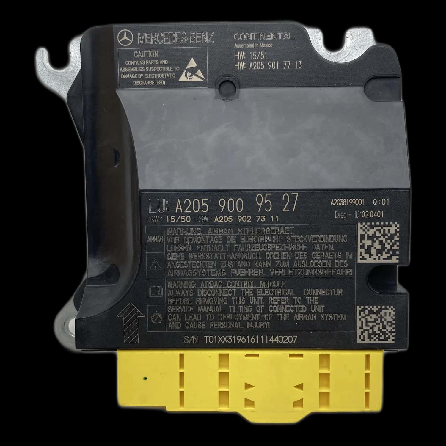 Mercedes-Benz C-Class W205 Saloon airbag control unit repair