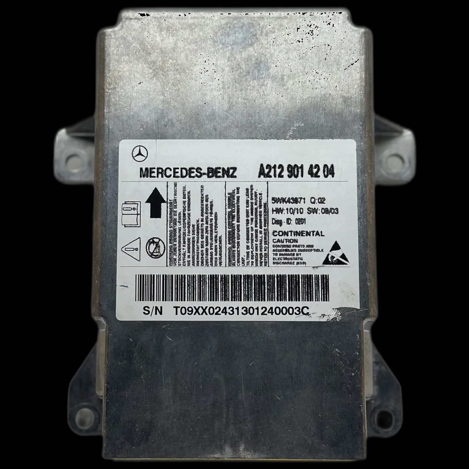 Airbag control unit A212 901 42 04, Label