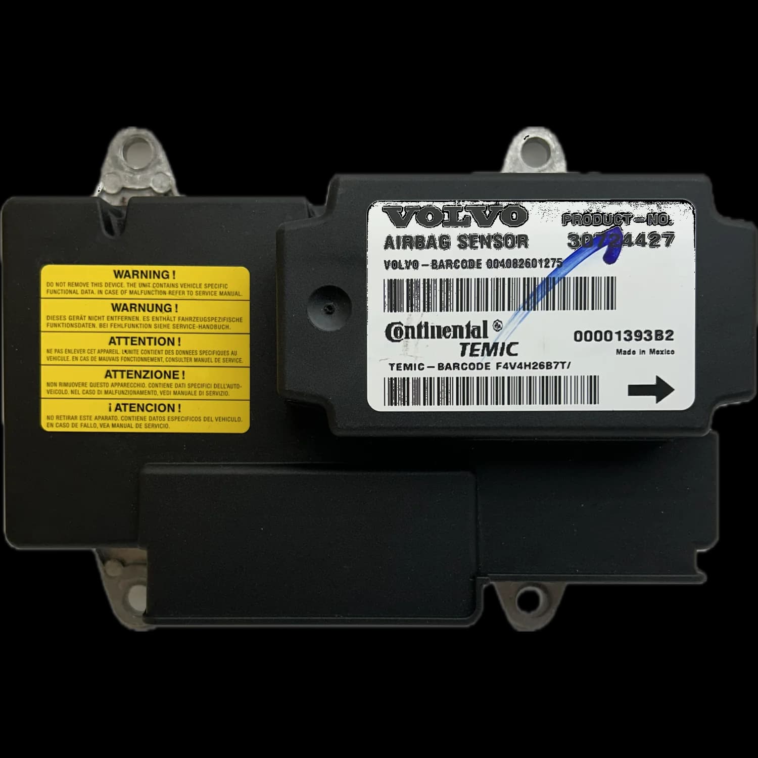 Airbag control unit 30724427, Label