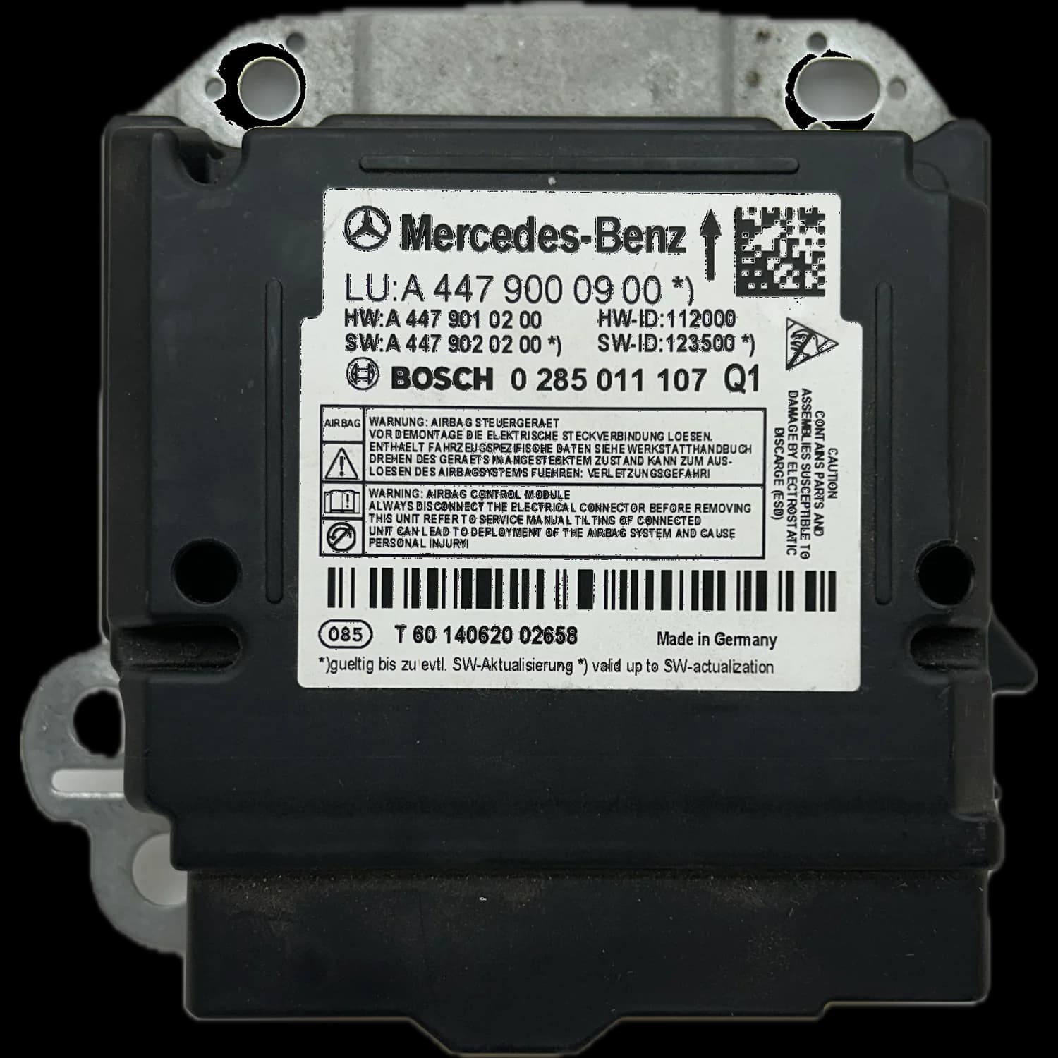 Airbag control unit A4479000900, Label