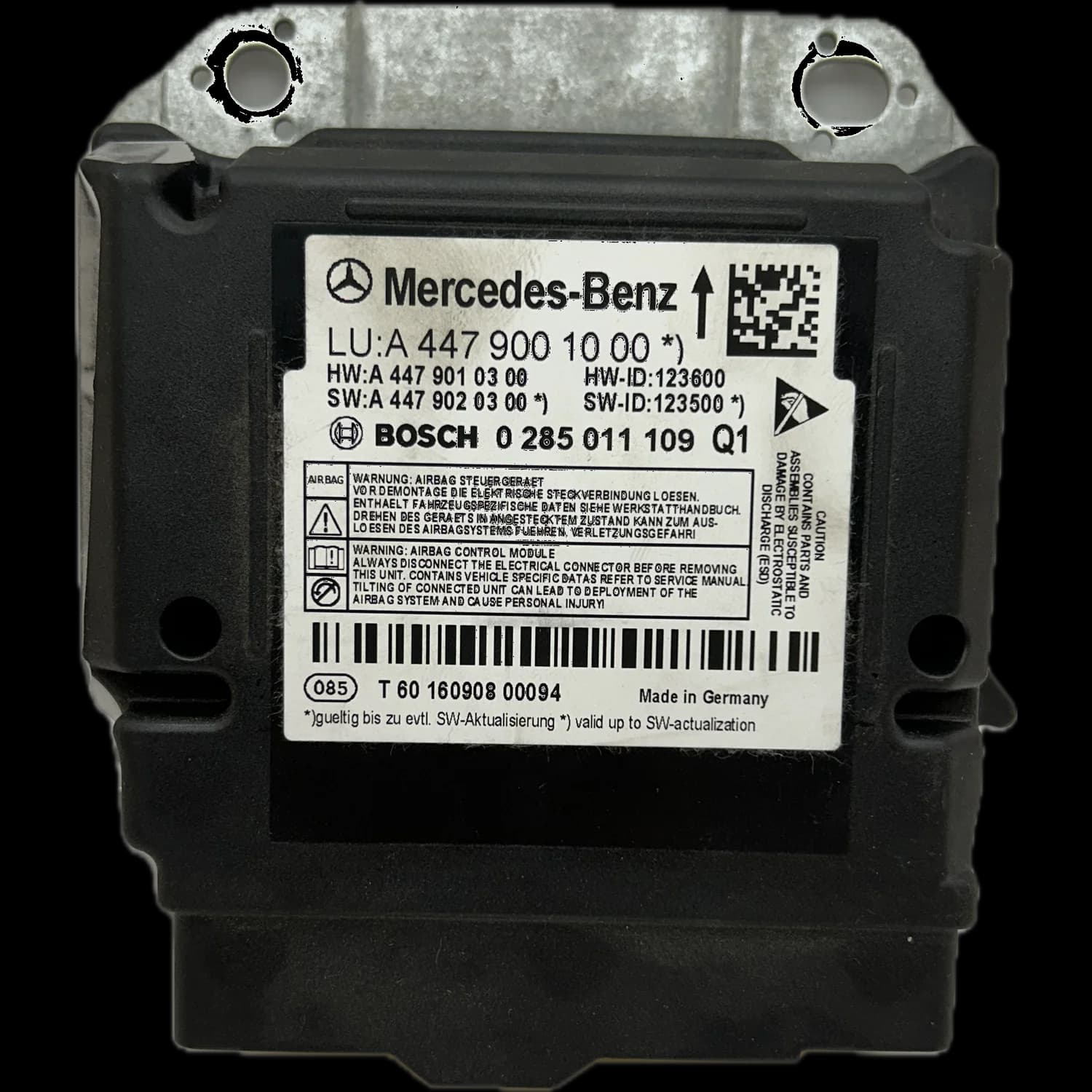Airbag control unit A 447 900 10 00, Label