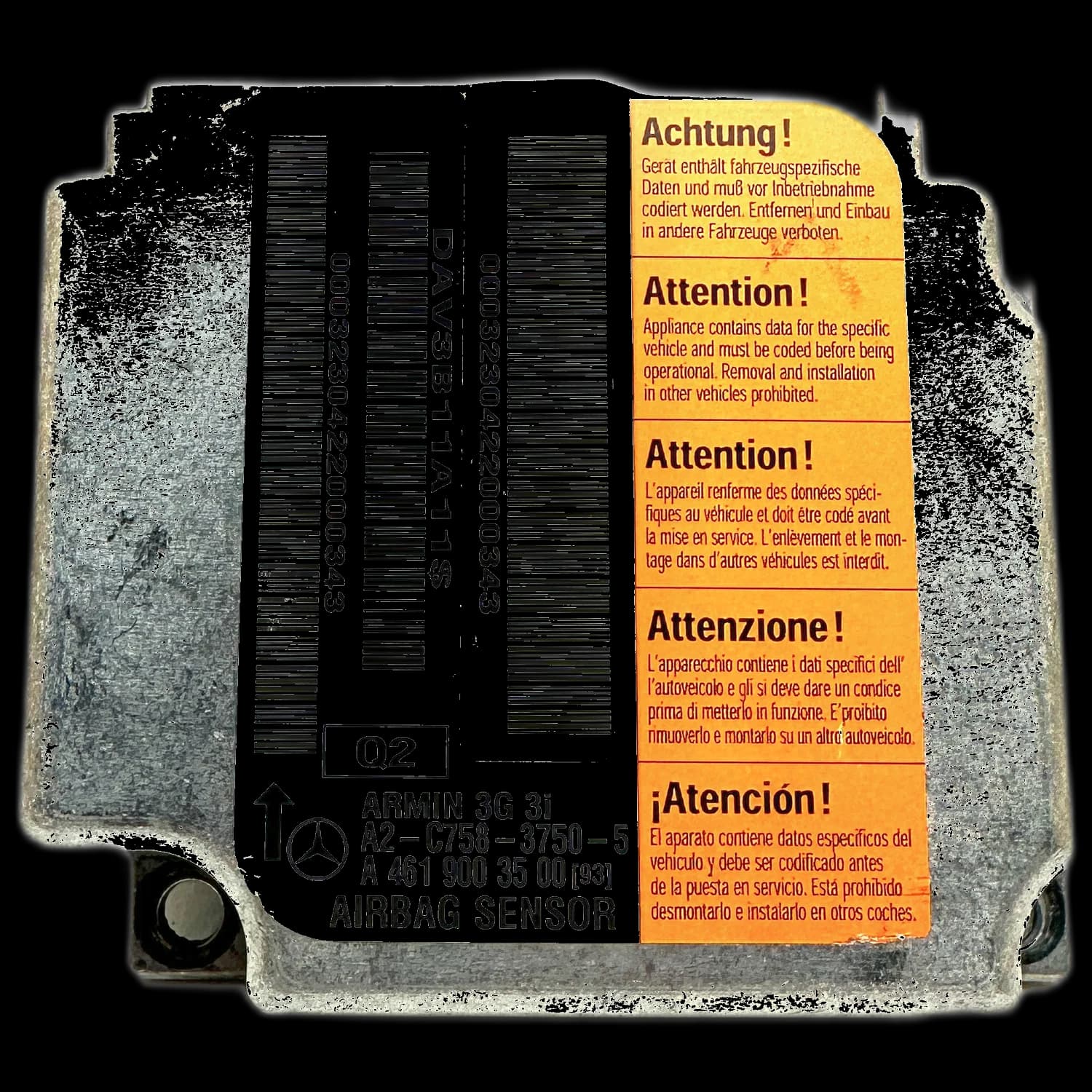Airbag control unit A 461 900 35 00 (93), Label