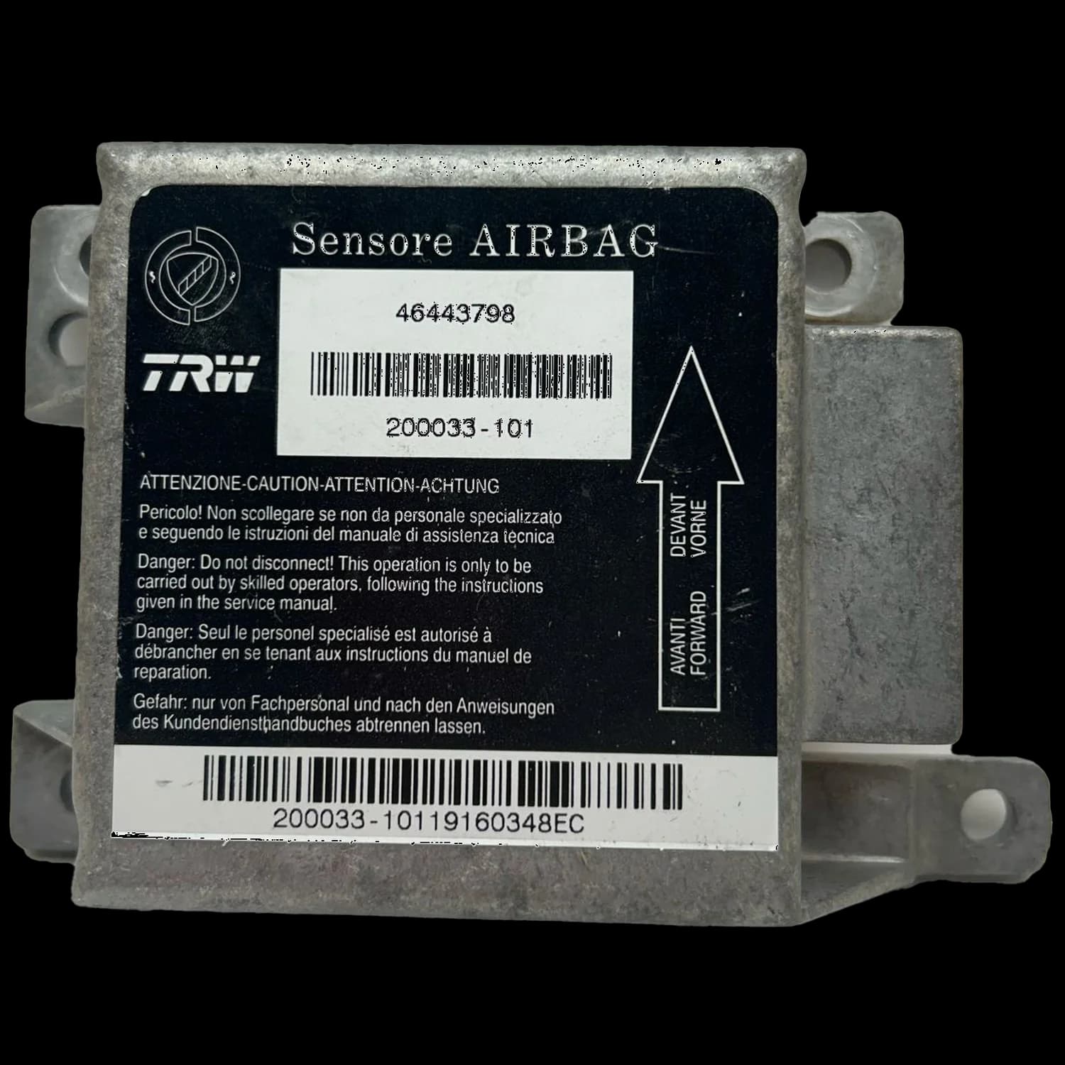 Airbag control unit 46443798, Label