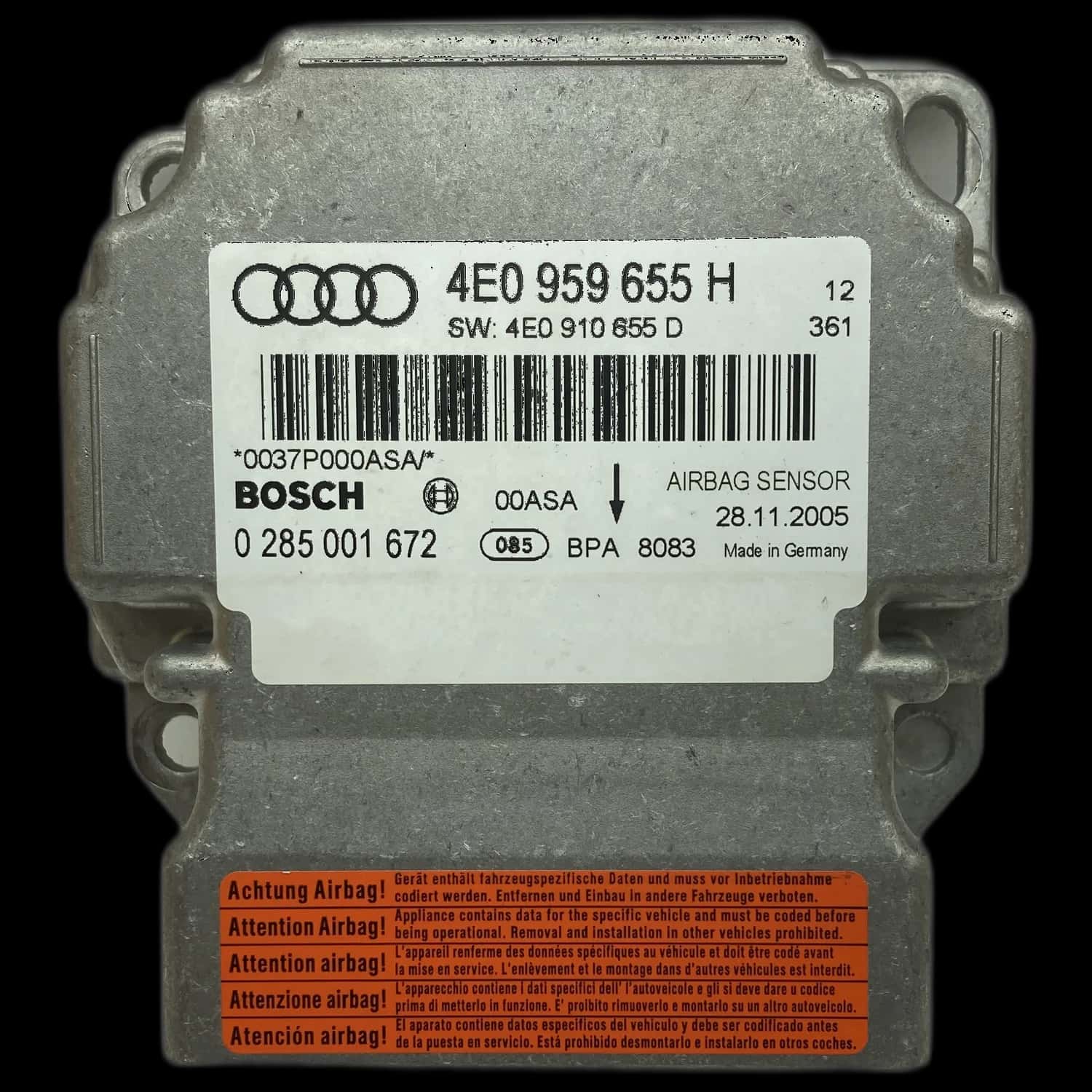 Audi A8 D3 4E airbag control unit repair