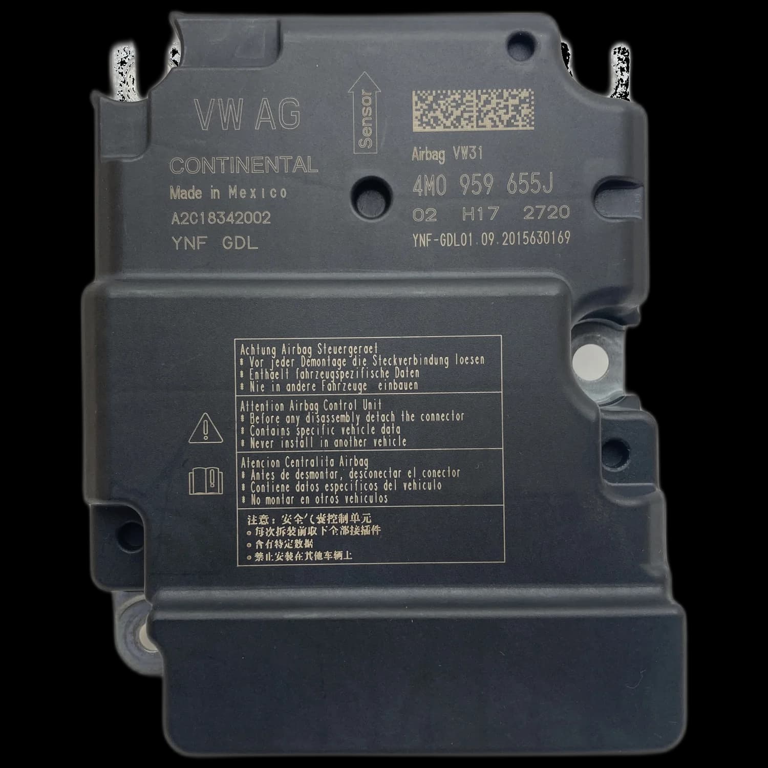 Airbag control unit 4M0 959 655J, Label