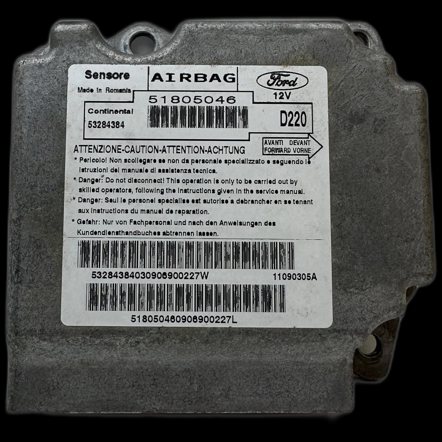 Airbag control unit 51805046, Label