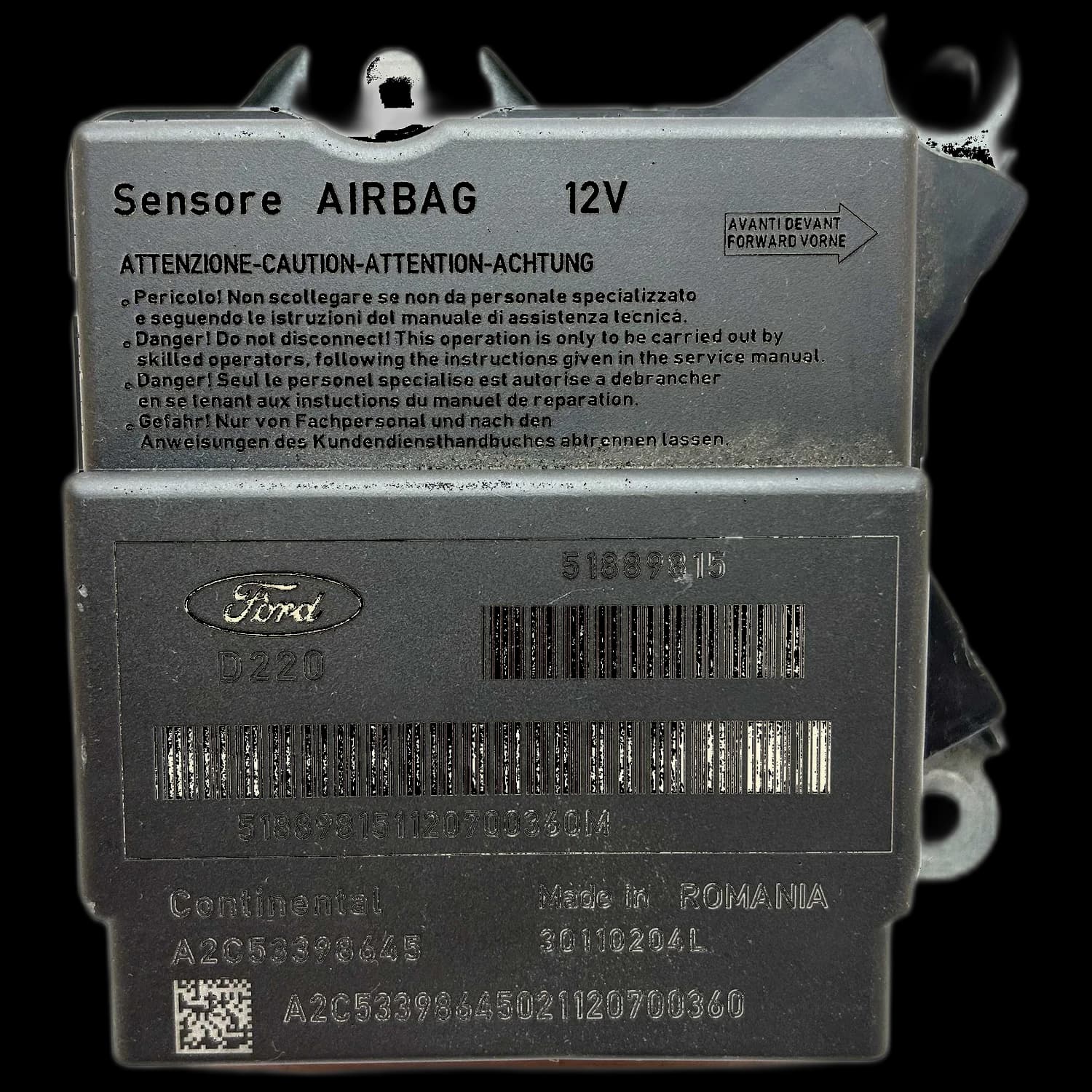 Airbag-Steuergerät 51889815, Etikett