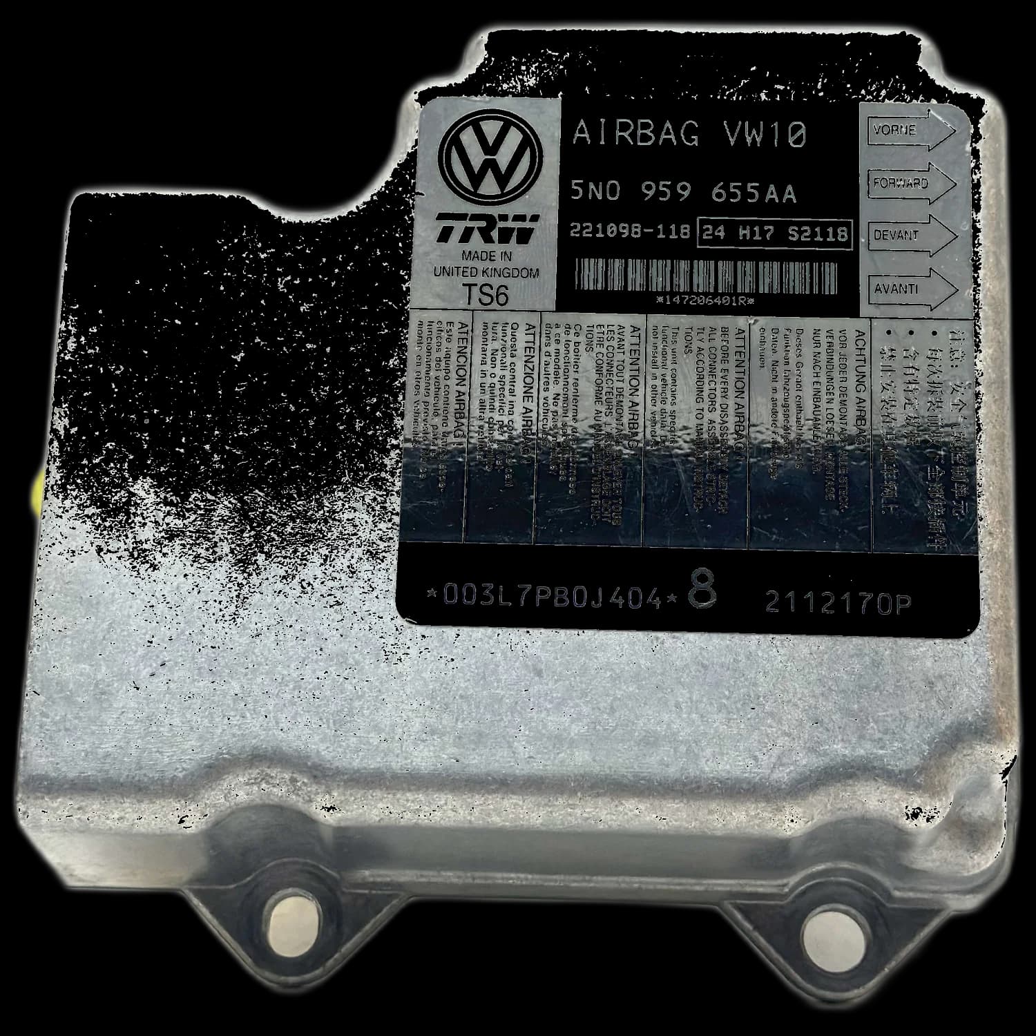 Airbag control unit 5N0 959 655 AA, Label