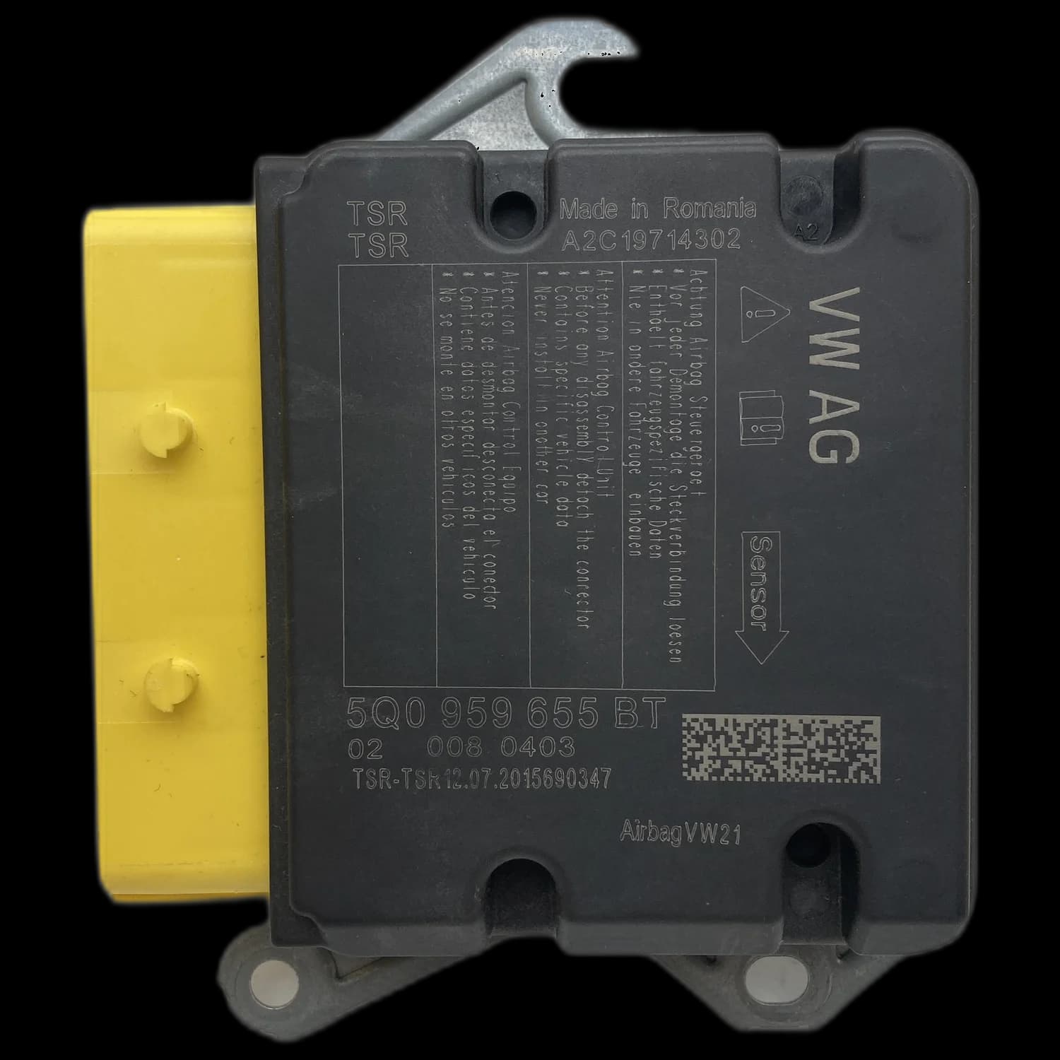 Airbag control unit 5Q0 959 655 BT, Label