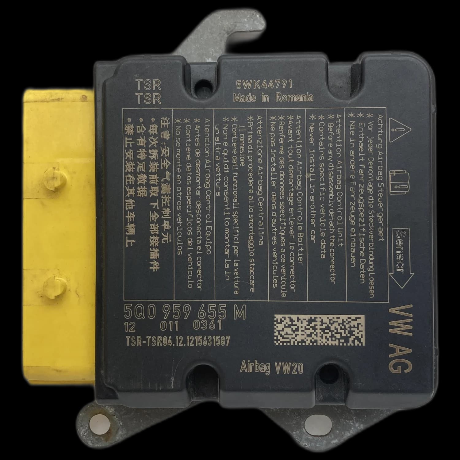 Airbag control unit 5Q0 959 655 M, Label