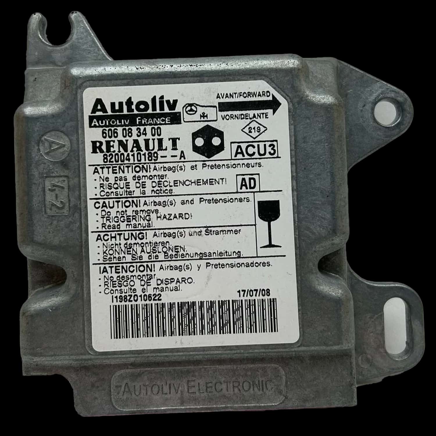 Renault Kangoo I airbag control unit repair