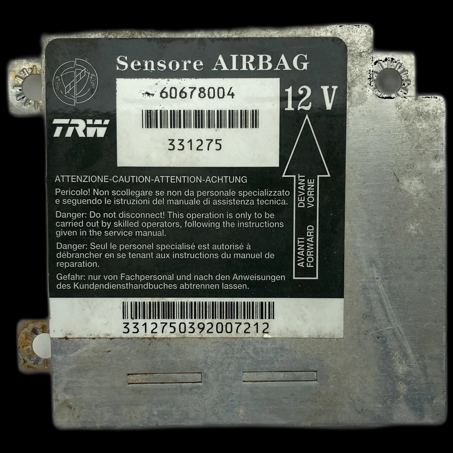 Airbag control unit 60678004, Label