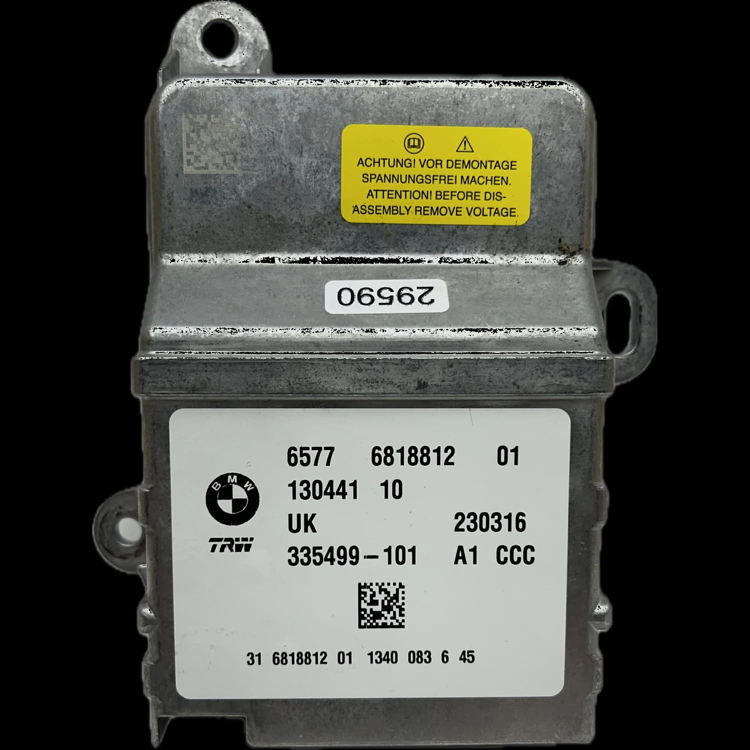 Airbag-Steuergerät 65776818812 01, Etikett