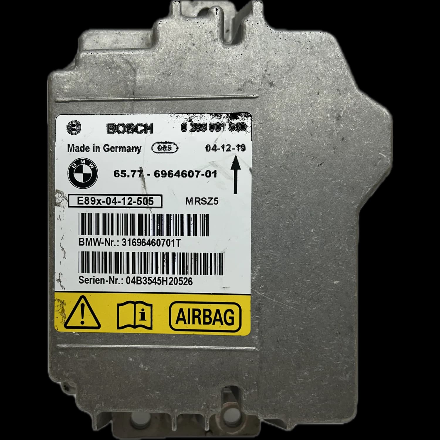 Airbag control unit 6577-6964607-01, Label