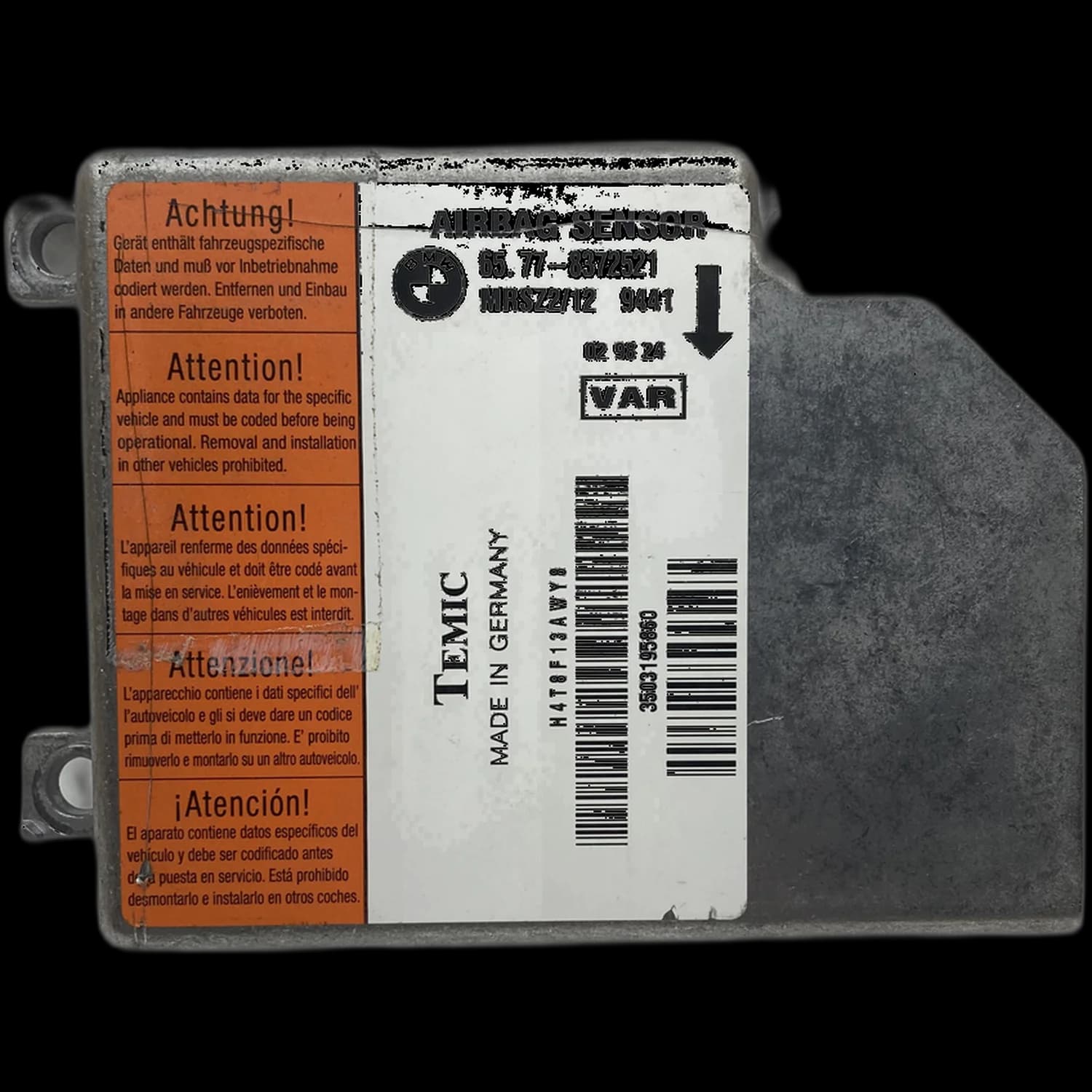 Airbag control unit 6577-8372521, Label