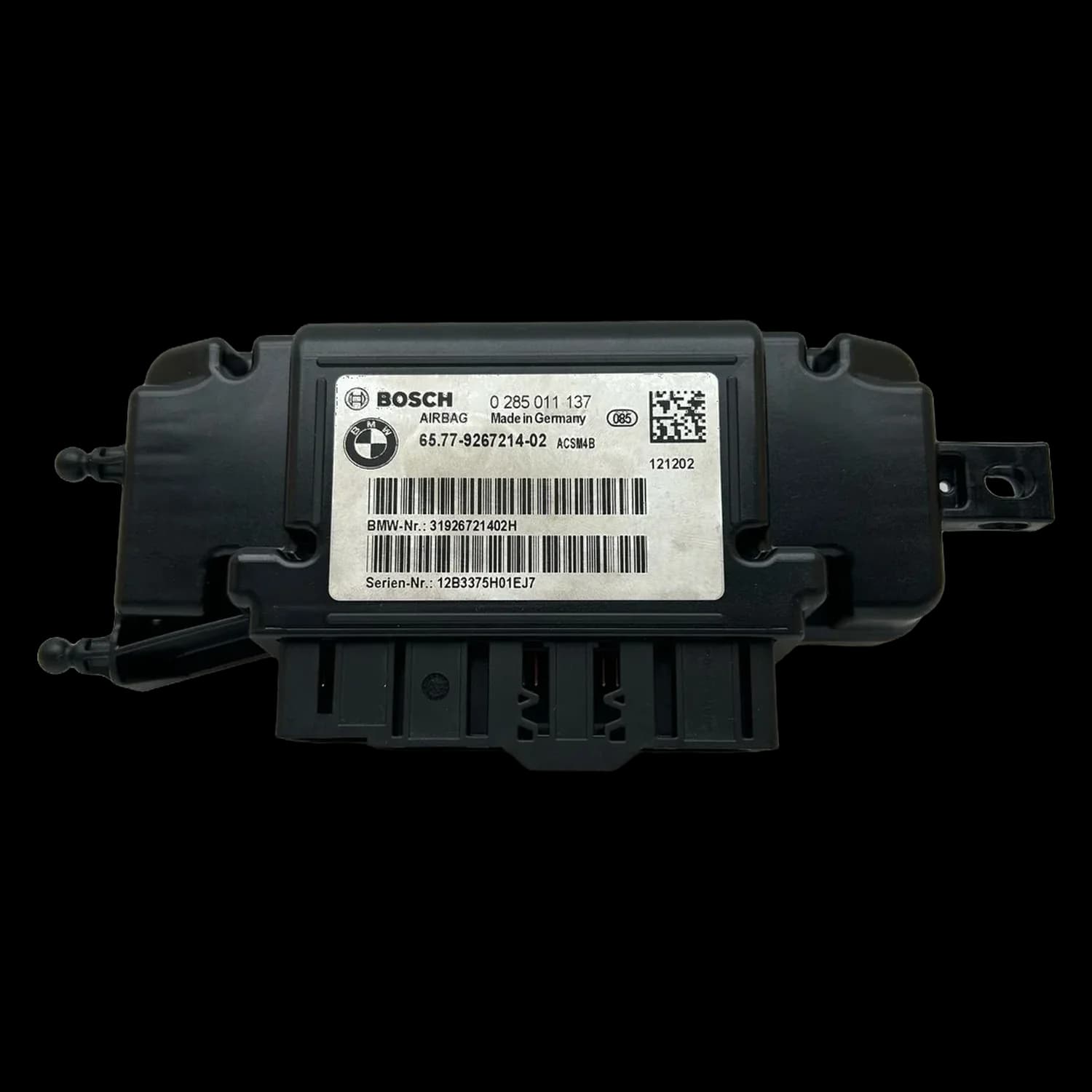 Airbag control unit 65.77-9267214-02, Label
