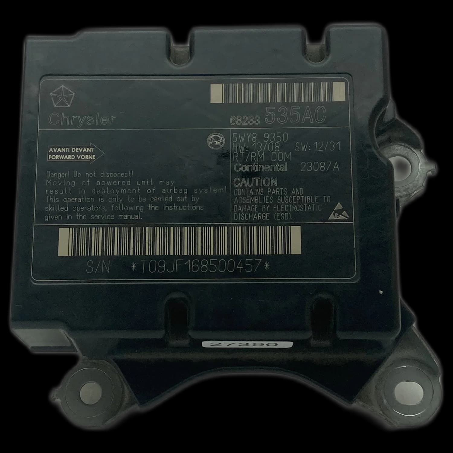 Airbag-Steuergerät 68233535AC, Etikett