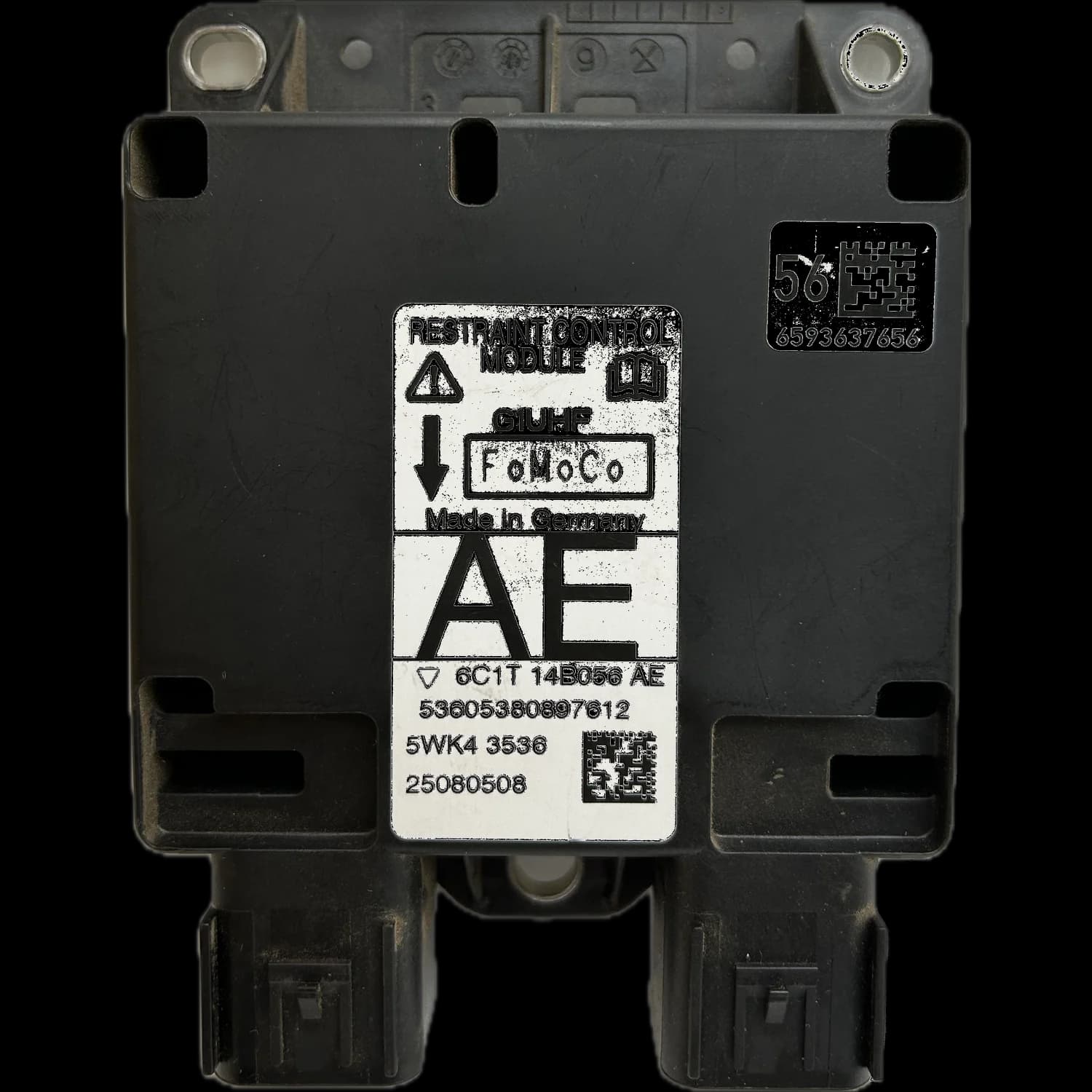 Airbag control unit 6C1T-14B056-AE, Label