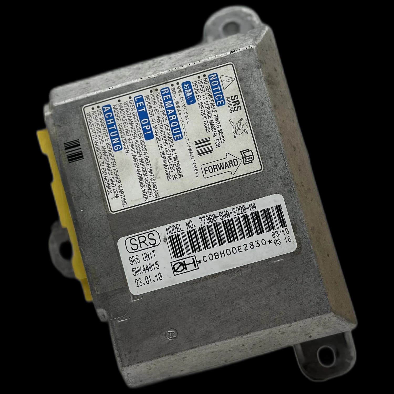 Airbag control unit 77960-SWA-S220-M4, Label