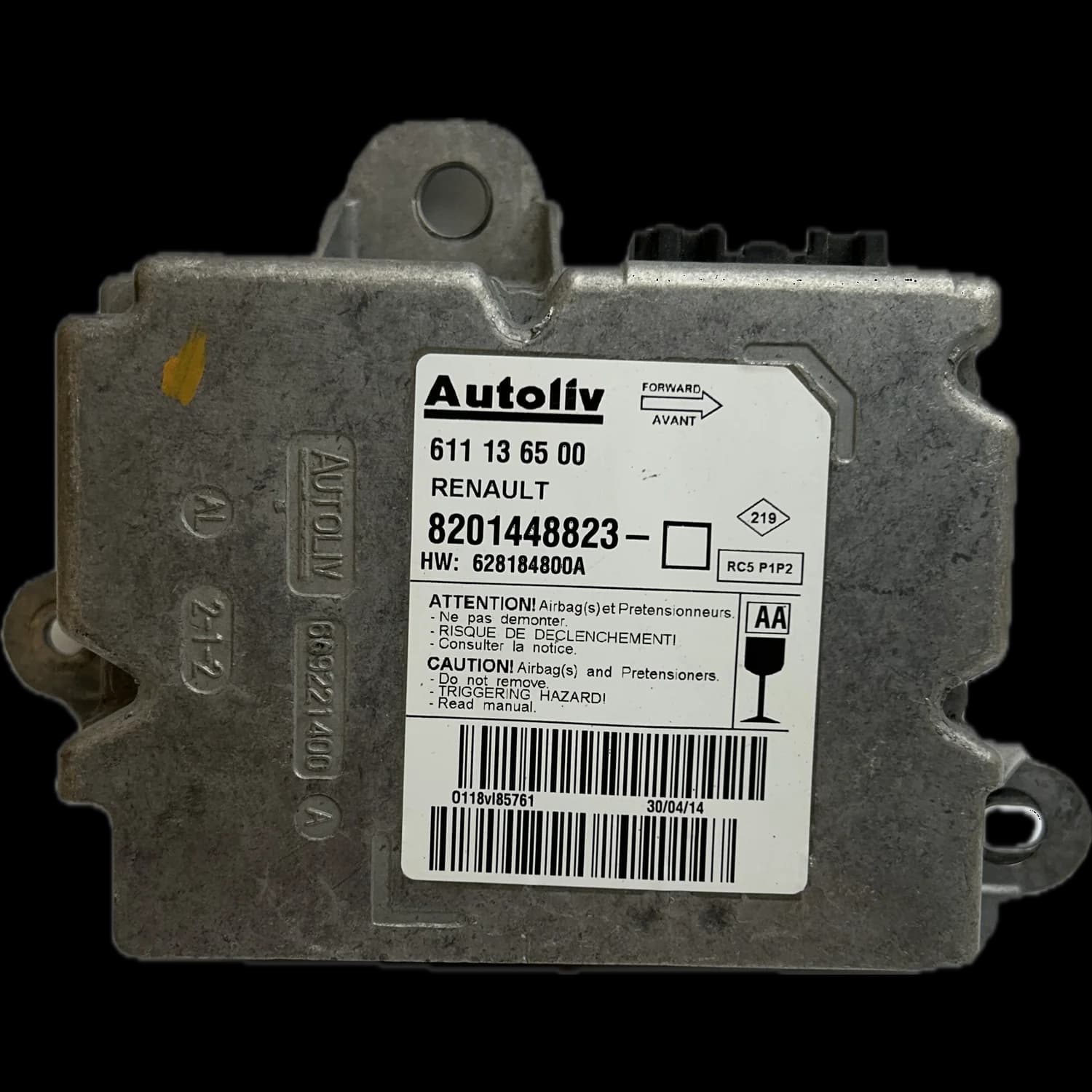 Airbag control unit 8201448823, Label