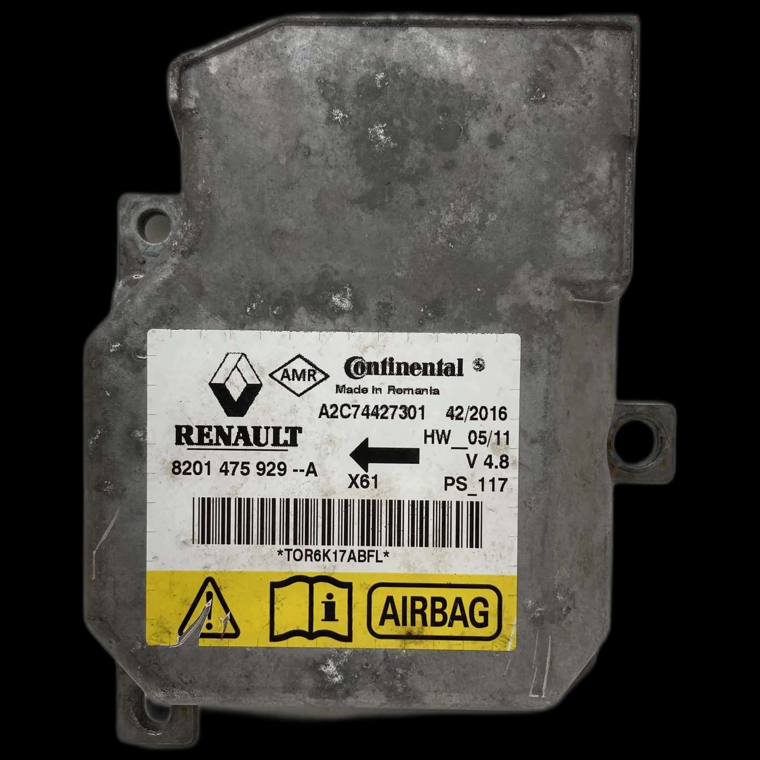 Airbag control unit 8201 475 929, Label