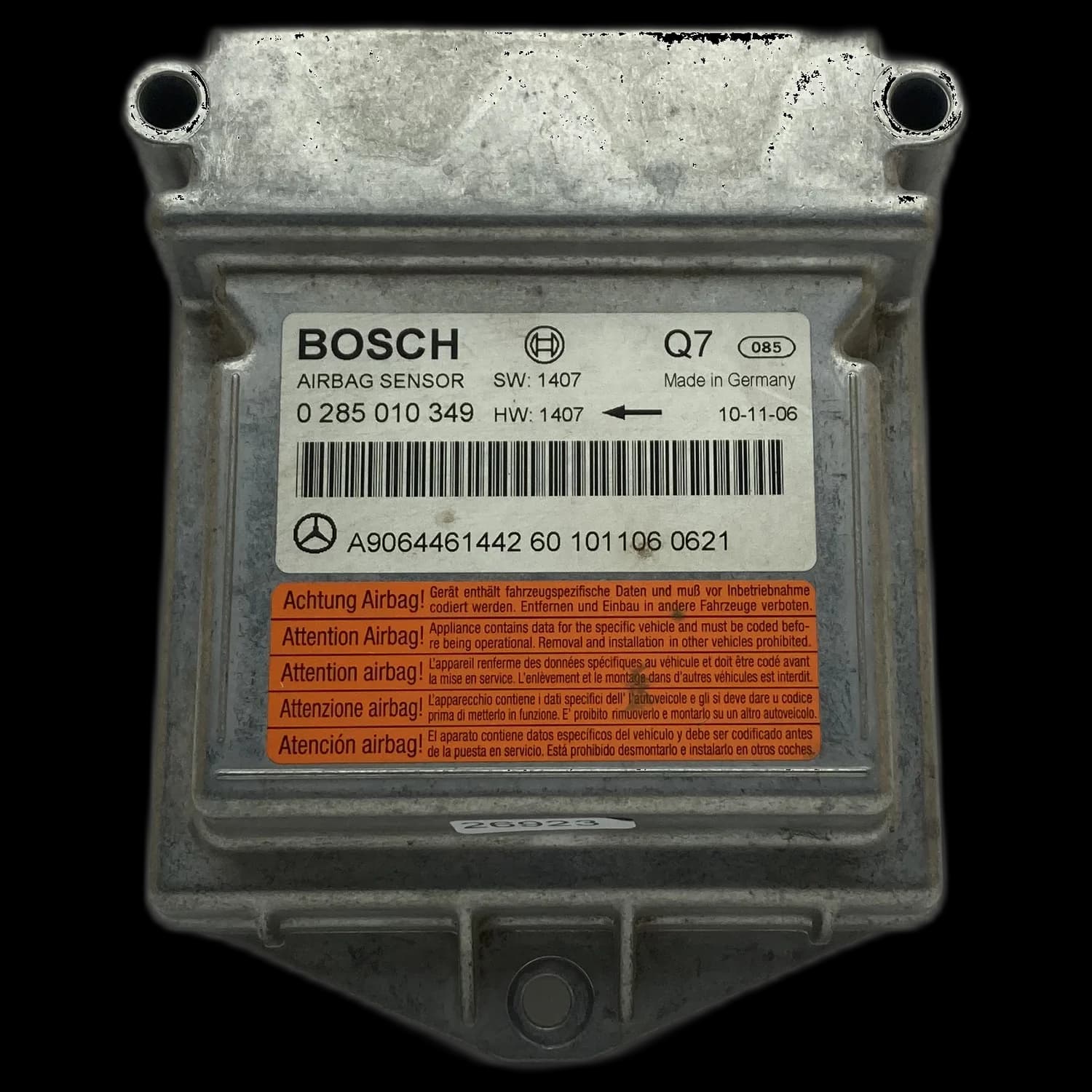 Airbag control unit A9064461442, Label